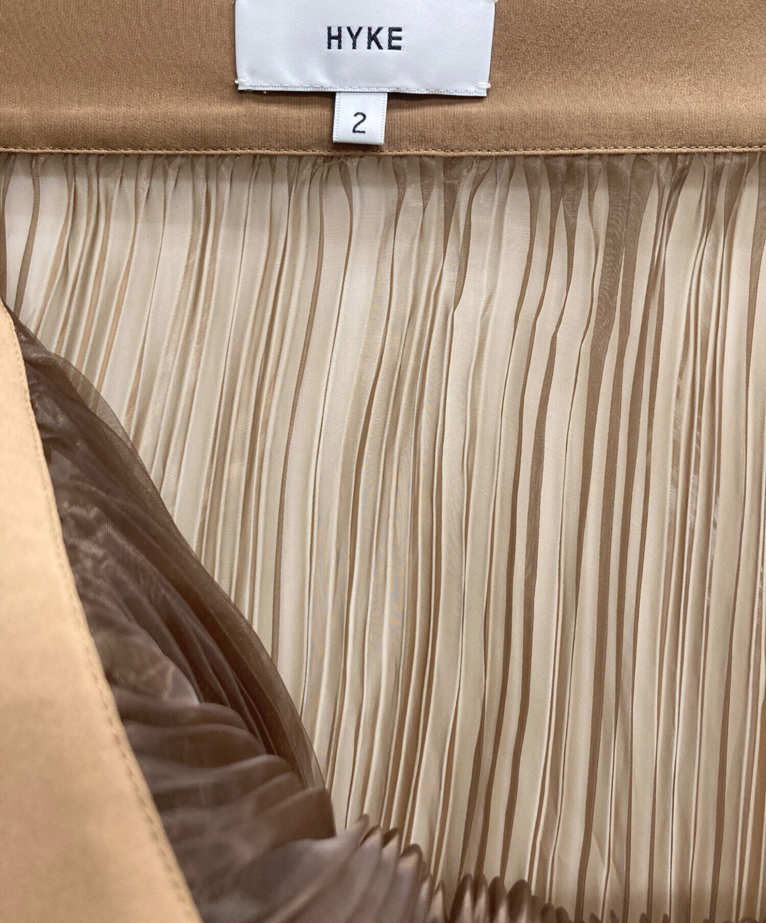 新品未使用　HYKE ハイク　チュールプリーツスカート 中古・古着通販】HYKE (ハイク) チュールプリーツロングスカート