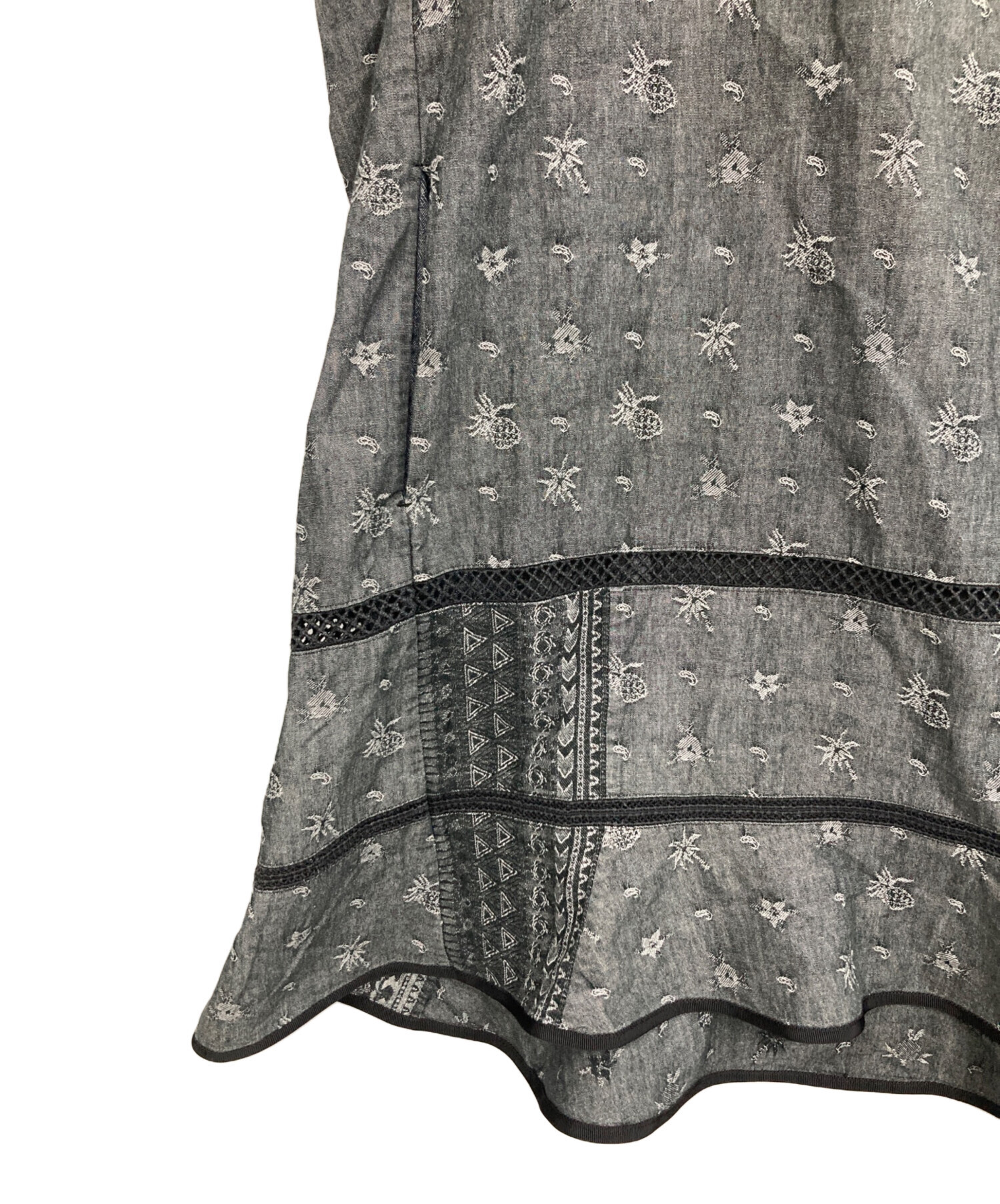 中古・古着通販】sacai (サカイ) 17SS デニム刺繍ワンピース グレー