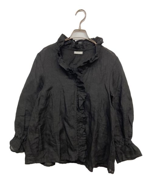 fog linen work リトアニア製 リネン 羽織 ジャケット カーディガン ブラック レディース フォグリネンワーク【中古】6-0405M∞ fog linen work リトアニア製 リネン 羽織 ジャケット カーディガン