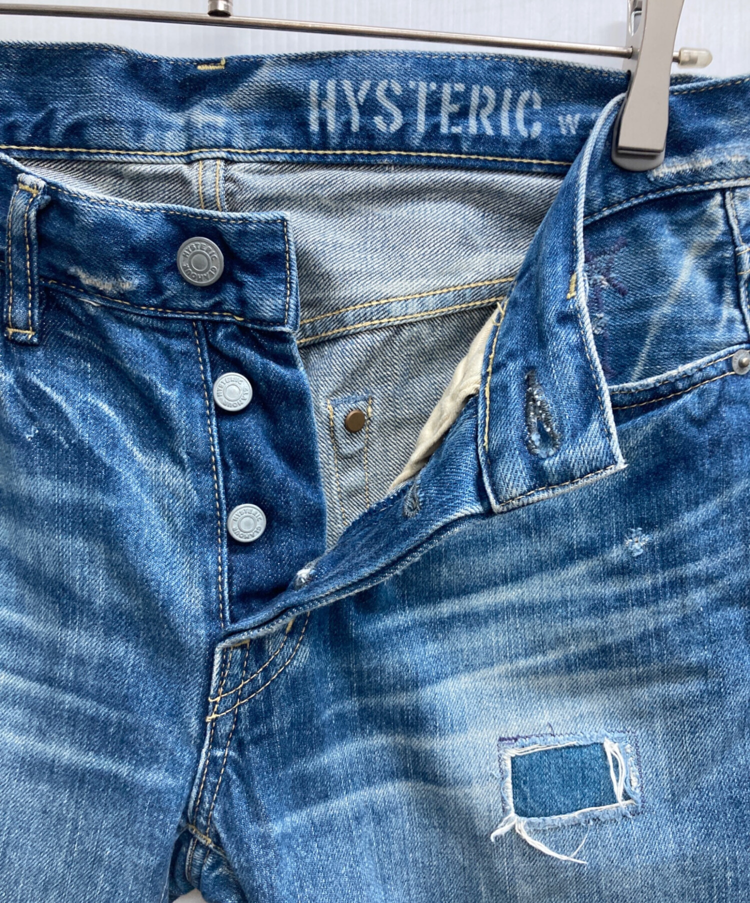 希少 ヒステリックグラマー スタッズポケット デニムパンツ 32 インディゴ 中古・古着通販】Hysteric Glamour (ヒステリックグラマー) SP加工