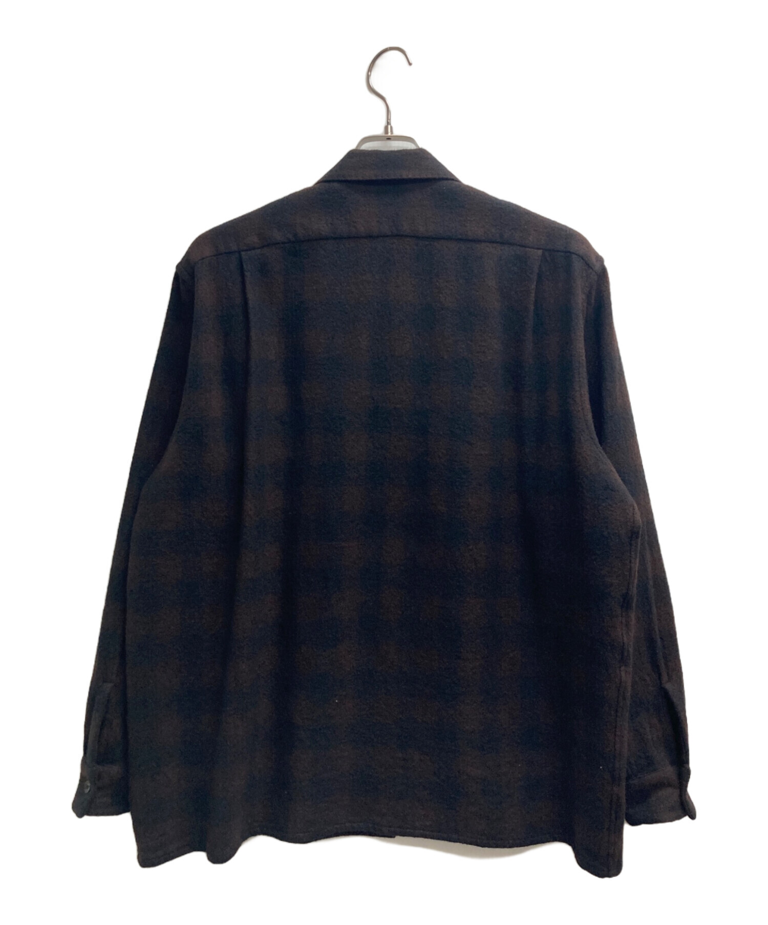 中古・古着通販】COMOLI (コモリ) ウールチェック オープンカラー 