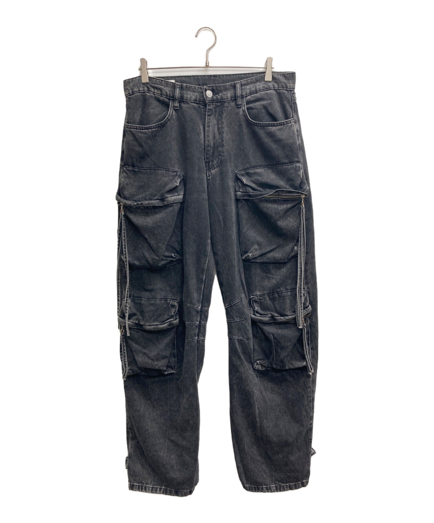 中古・古着通販】ZARA (ザラ) デニムカーゴパンツ ブラック サイズ:42