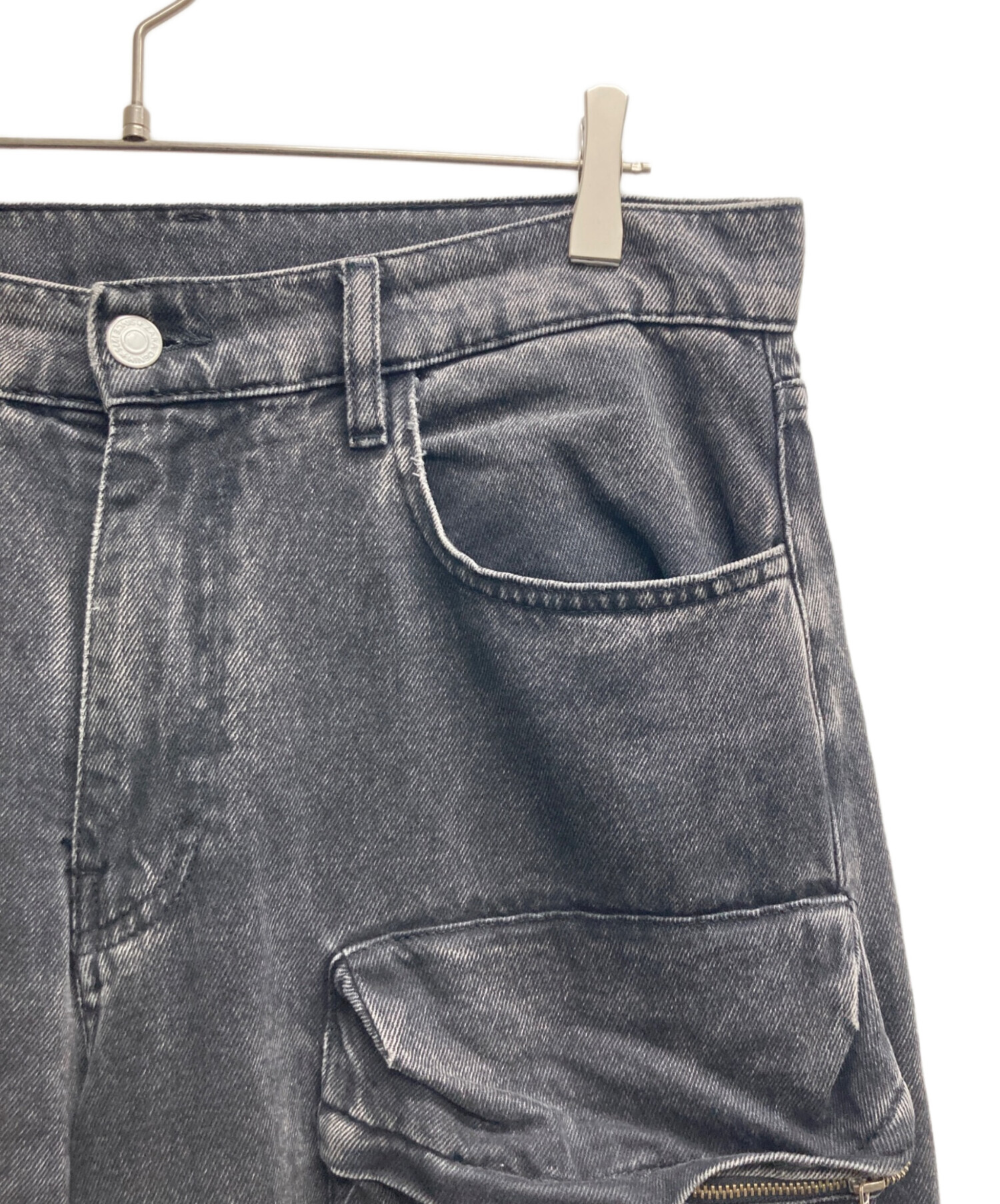 中古・古着通販】ZARA (ザラ) デニムカーゴパンツ ブラック サイズ:42