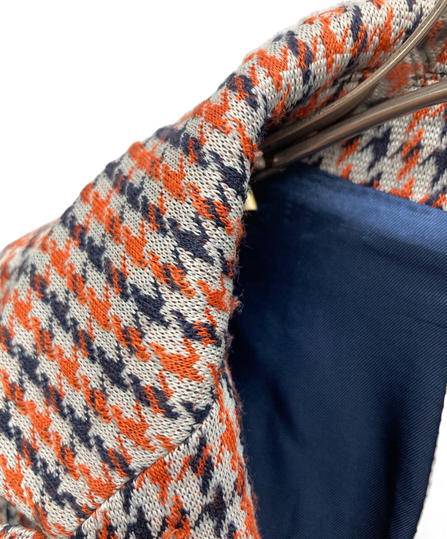 中古・古着通販】missoni (ミッソーニ) 千鳥柄コート オレンジ サイズ