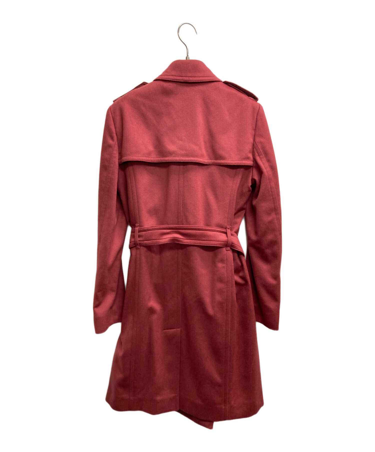 ✨希少✨バーバリー カシミア混 ノバチェック ベルテッドコート ボルドー 中古・古着通販】BURBERRY (バーバリー) カシミヤベルテッドコート