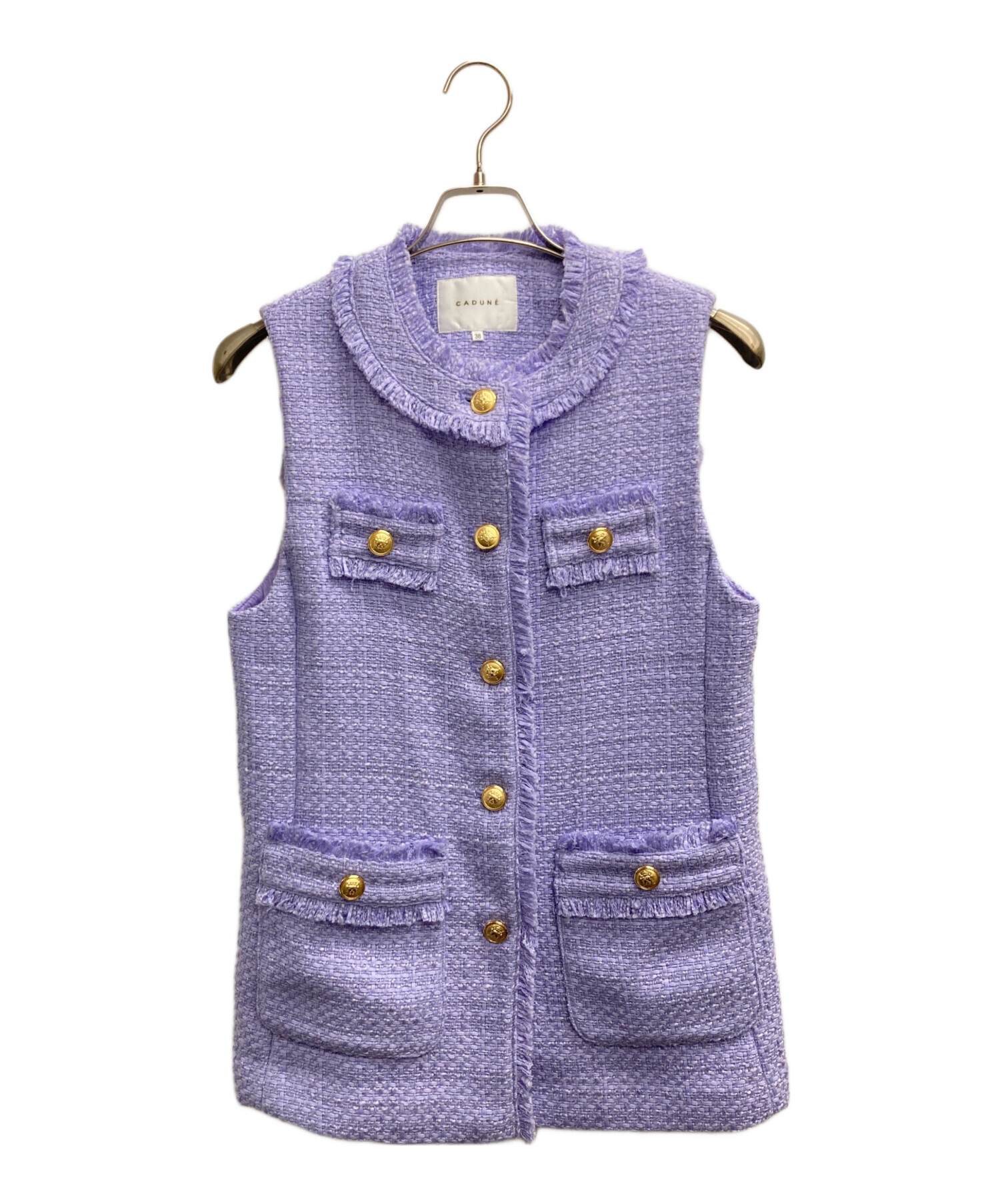 中古・古着通販】CADUNE (カデュネ) ツイードジレ ラベンダー サイズ
