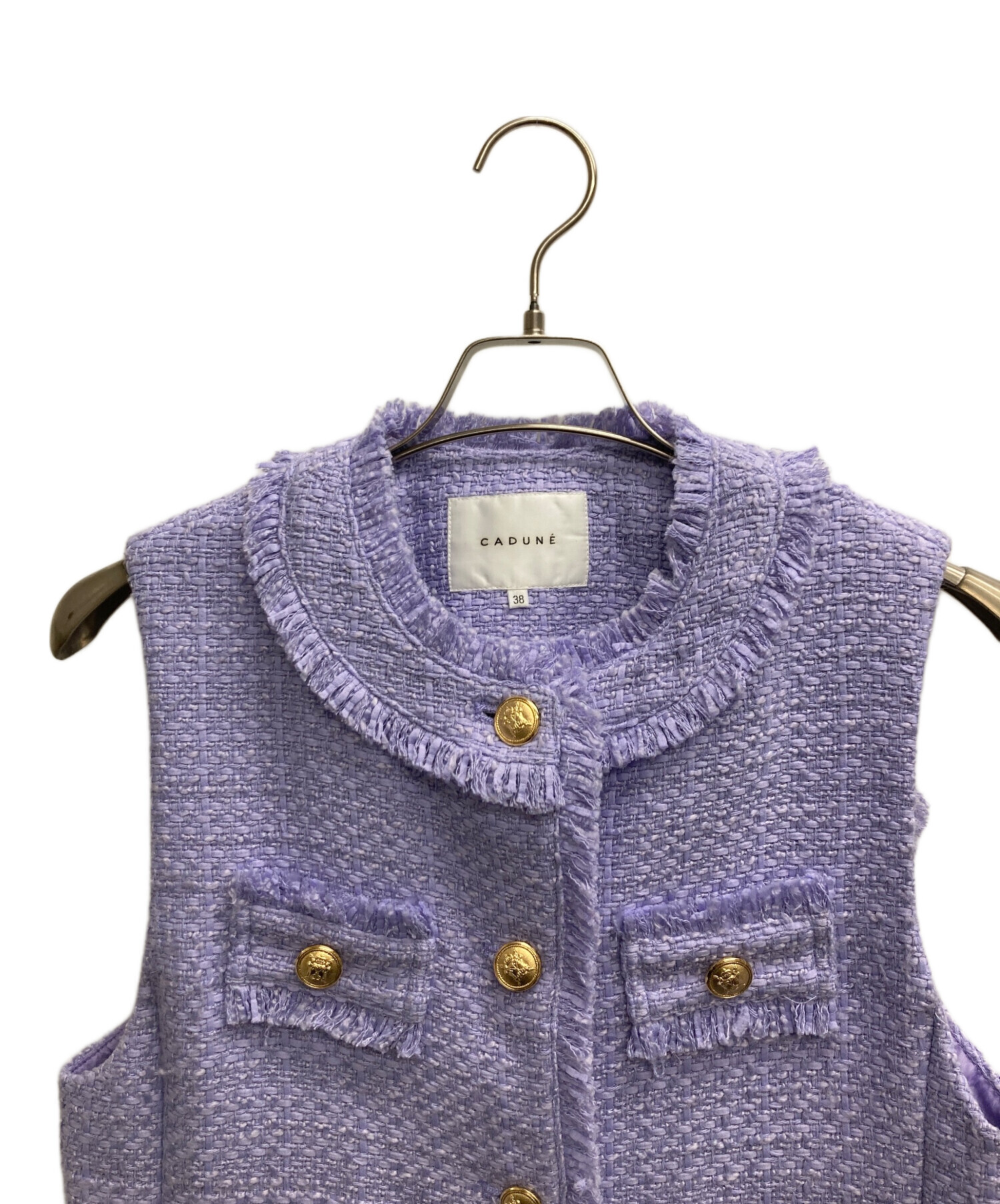 中古・古着通販】CADUNE (カデュネ) ツイードジレ ラベンダー サイズ