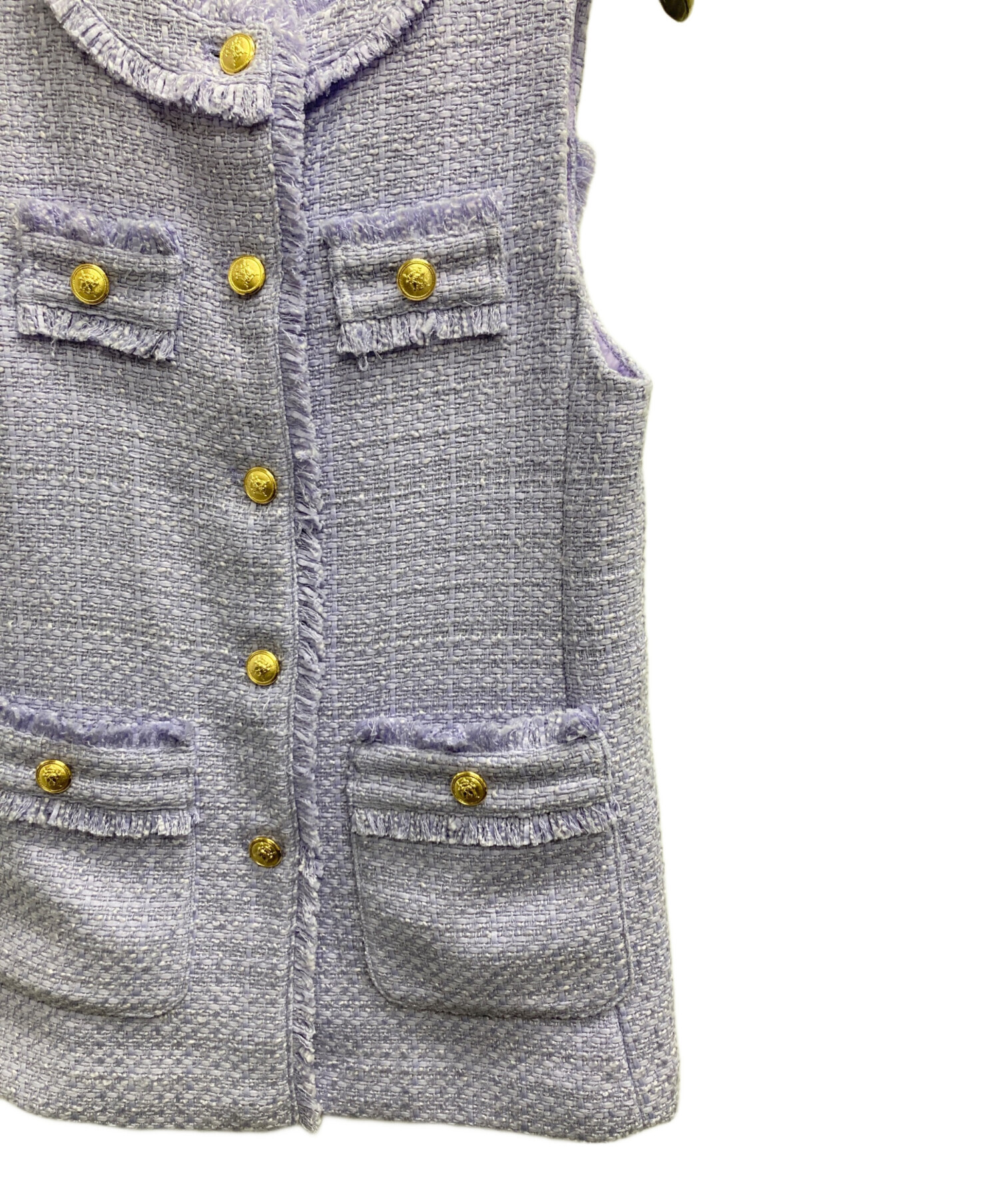 中古・古着通販】CADUNE (カデュネ) ツイードジレ ラベンダー サイズ