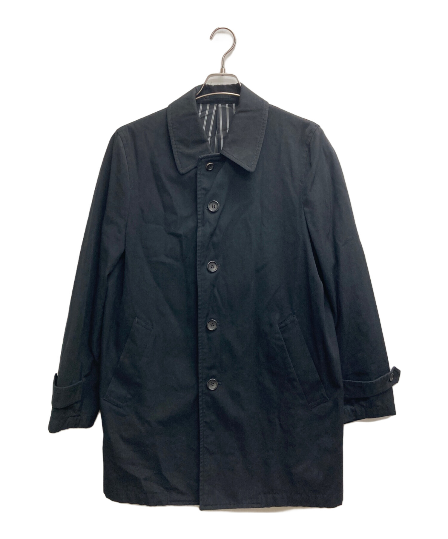 COMME des GARCONS HOMME PLUS / ステンカラーコート/S/コットン/BLU/ストライプ/PA-C013 中古・古着通販】COMME des GARCONS HOMME (コムデギャルソン オム