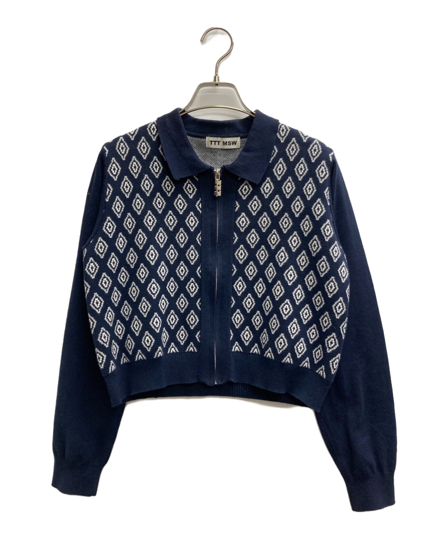 TTT MSW ネイビー リブ編み セーター TTT MSW ネイビー リブ編み セーター TTT MSW ネイビー リブ編み セーター