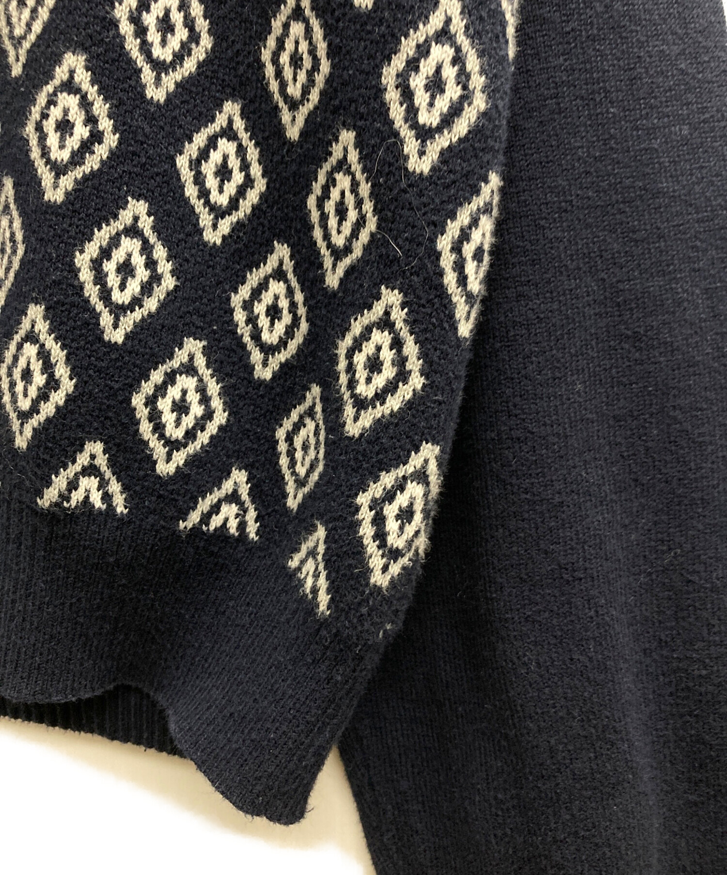 中古・古着通販】TTT MSW (ティー) Diamond Knit Polo ネイビー サイズ 