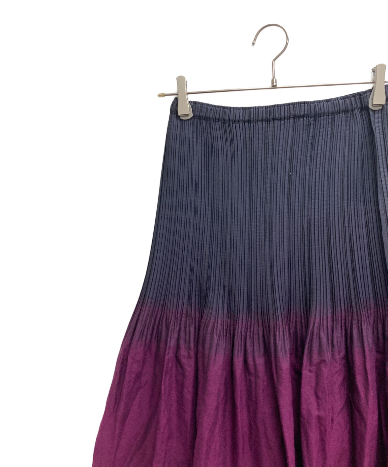 issey miyake fete プリーツスカート イッセイミヤケFETE グラデーションロングプリーツスカートスリット