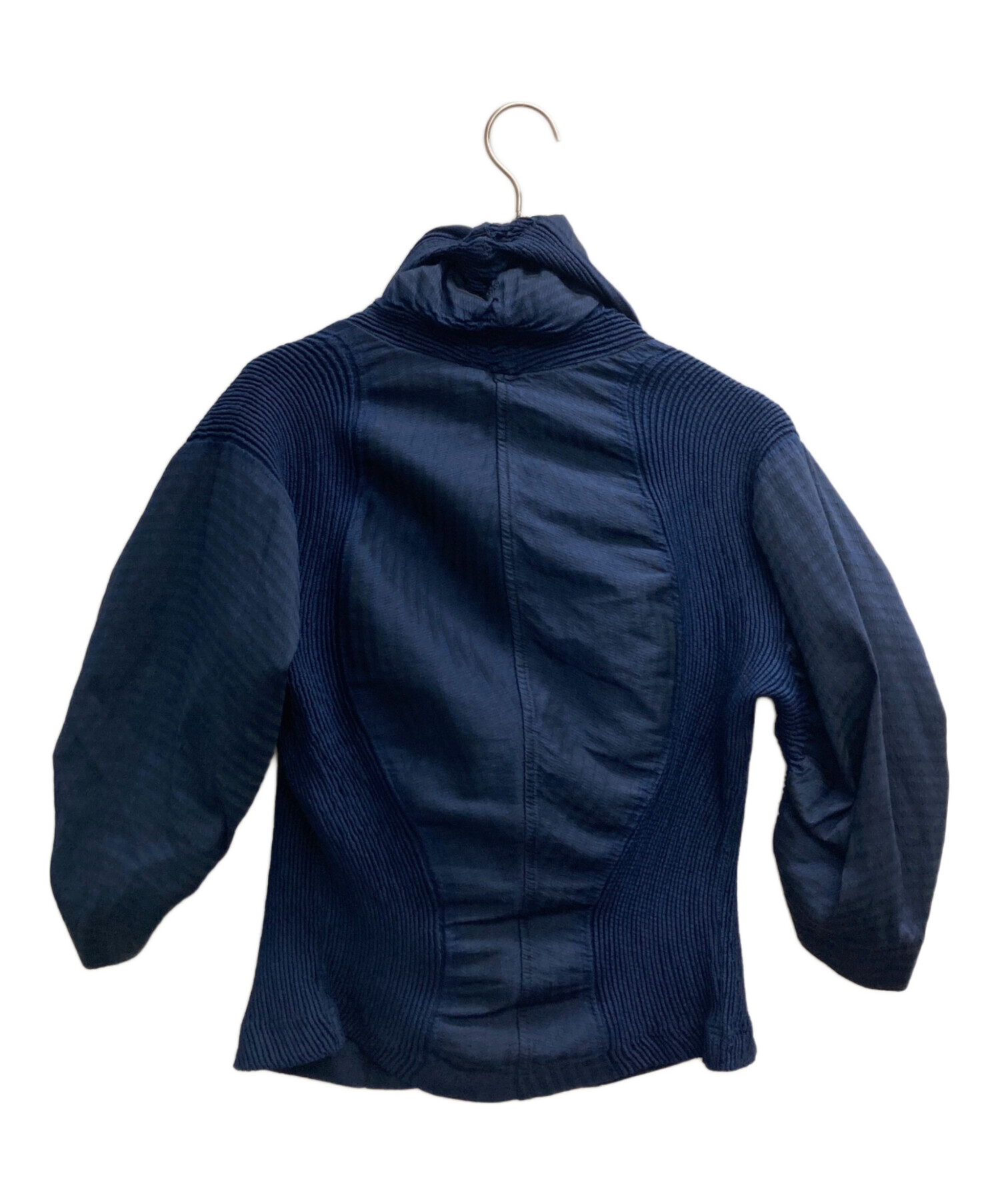 【MMYY】イッセイミヤケ プリーツ ショールカラー ジャケット サイズ2 中古・古着通販】ISSEY MIYAKE (イッセイミヤケ) ショールカラー切替