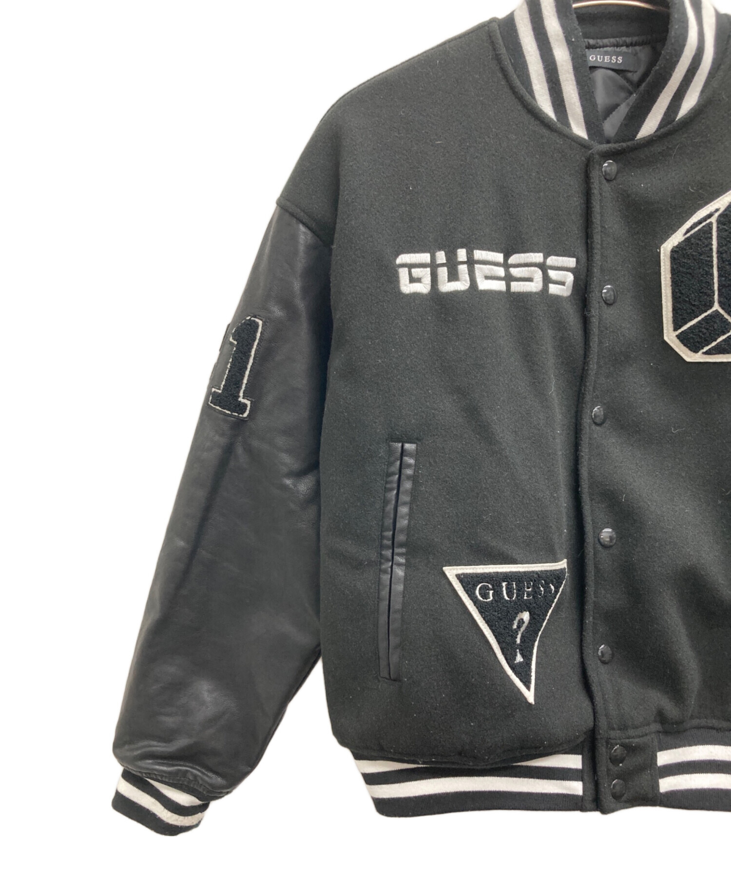 中古・古着通販】GUESS (ゲス) スタジャン ブラック サイズ:S