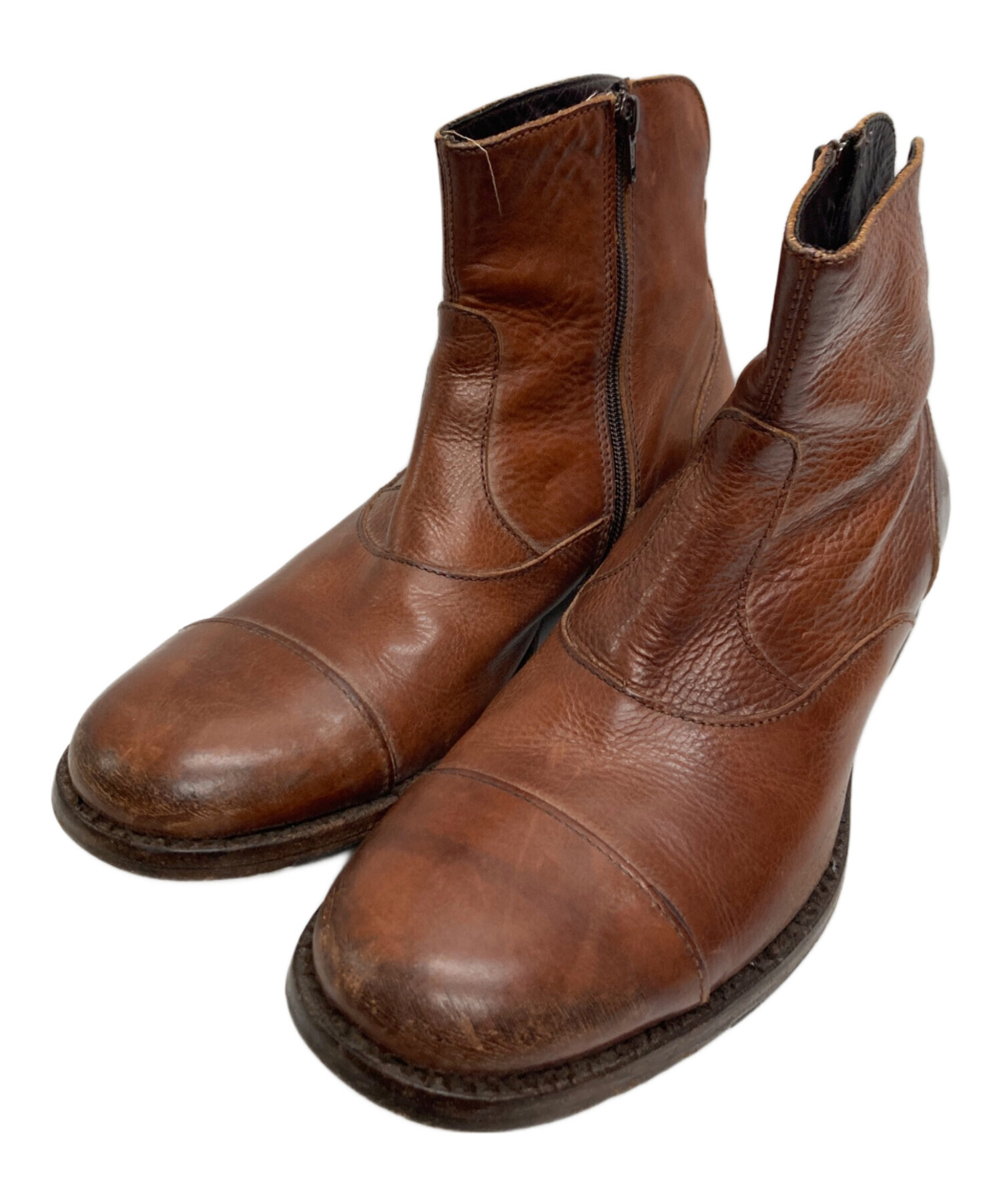 モマ (MOMA) イタリア製サイドジップブーツ 茶 42 モマ (MOMA) イタリア製サイドジップブーツ 茶 42