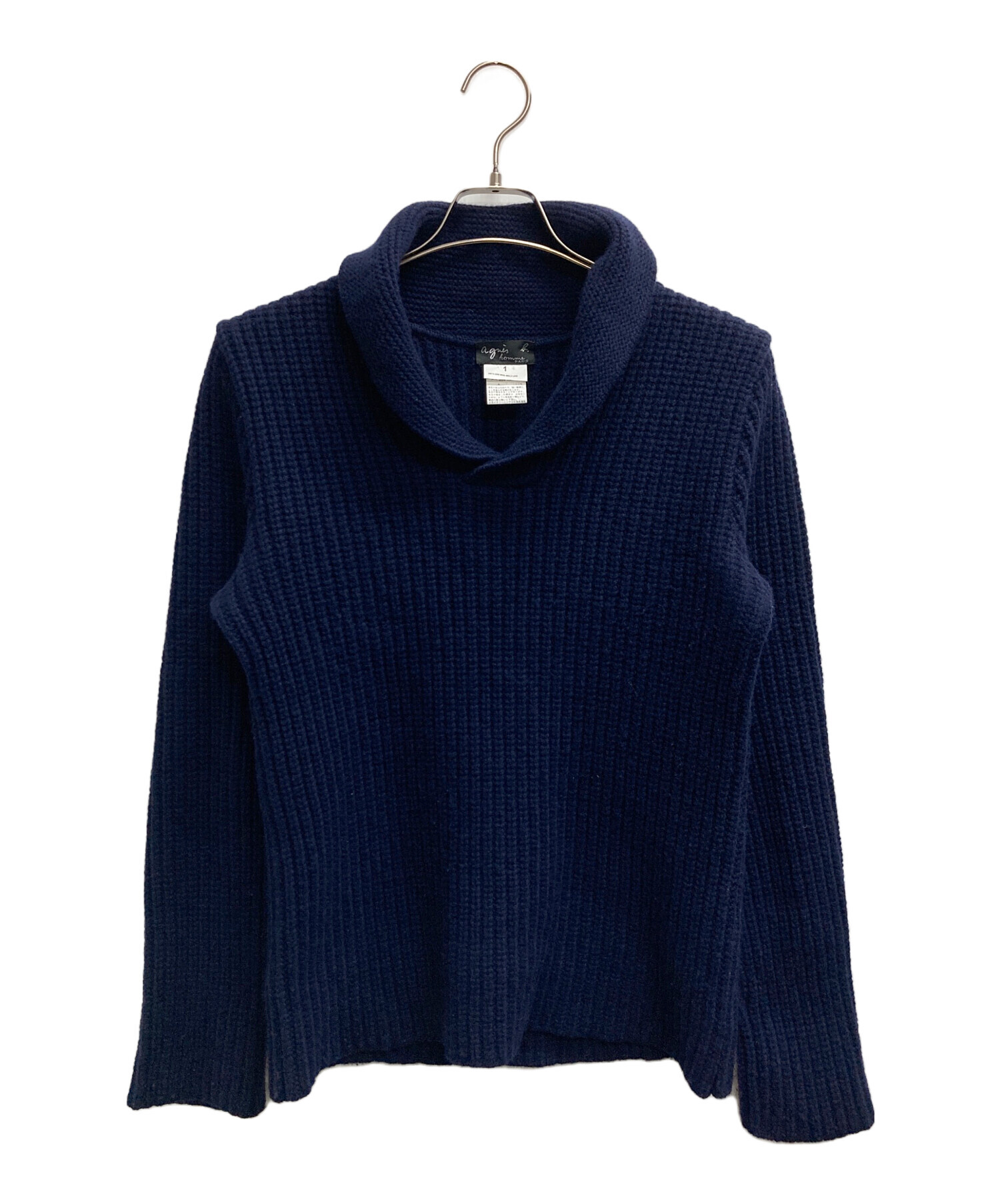 agnes b. homme ミックスニット セーター フランス製 ハイネック