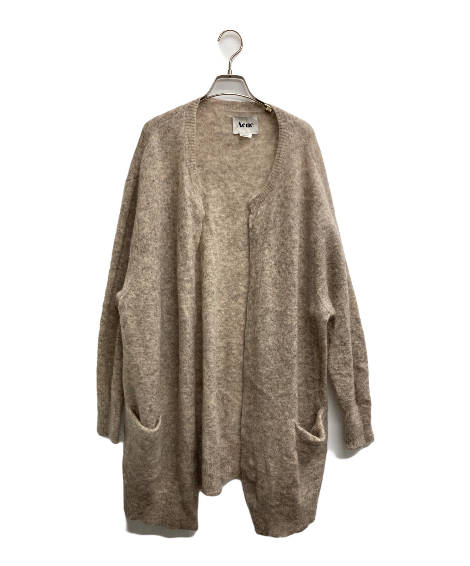 中古・古着通販】Acne (アクネ) モヘヤ混ロングカーディガン ベージュ