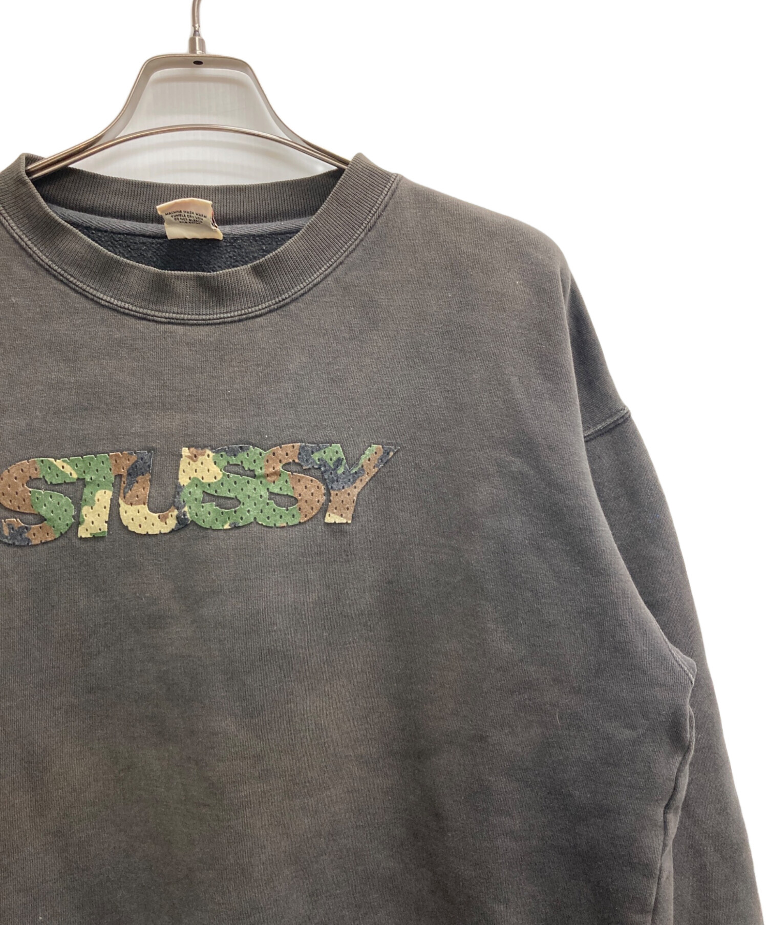 中古・古着通販】stussy (ステューシー) 迷彩ロゴスウェット ブラック 