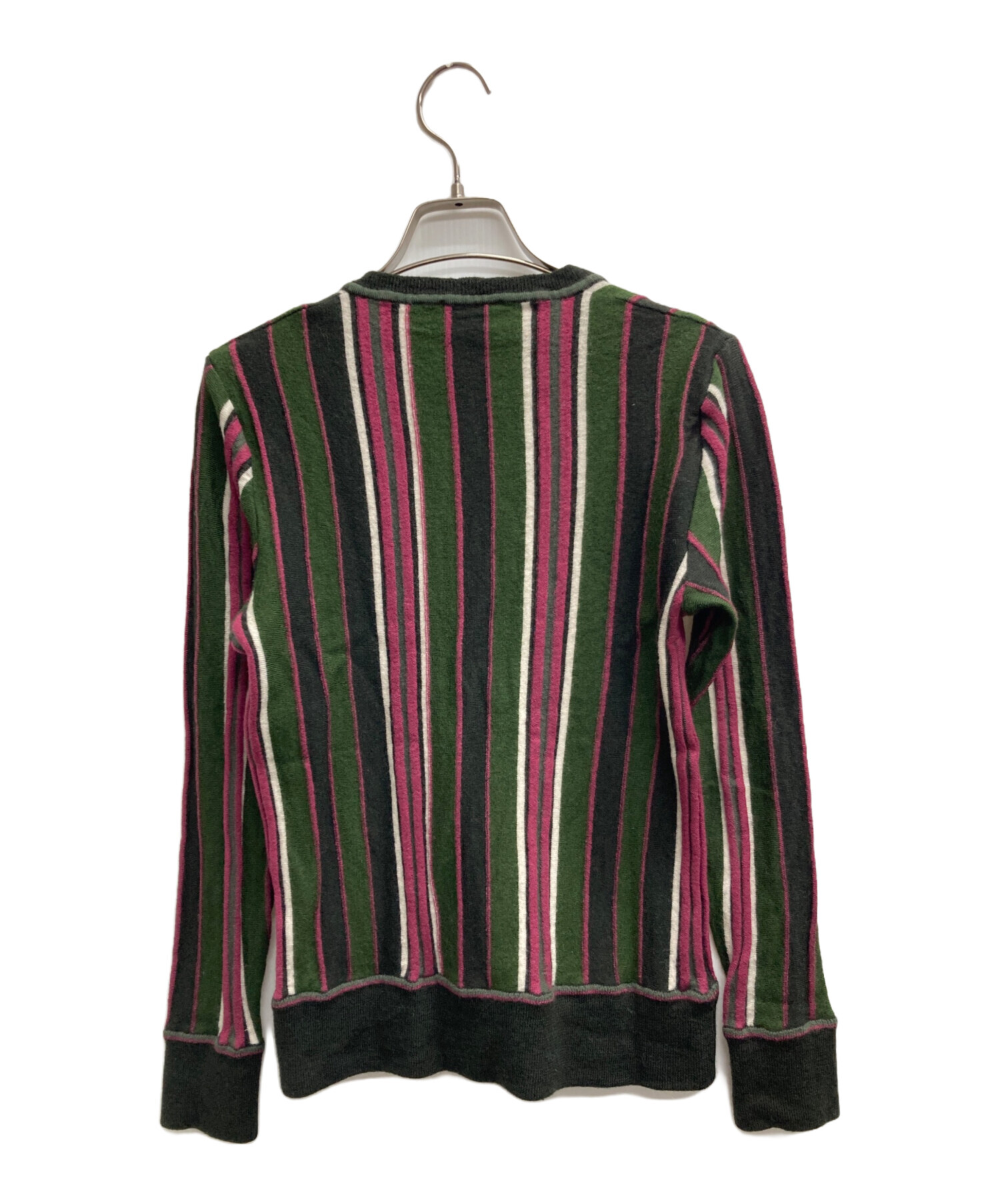 中古・古着通販】ETRO (エトロ) Vネックニット ブラック×カーキ サイズ