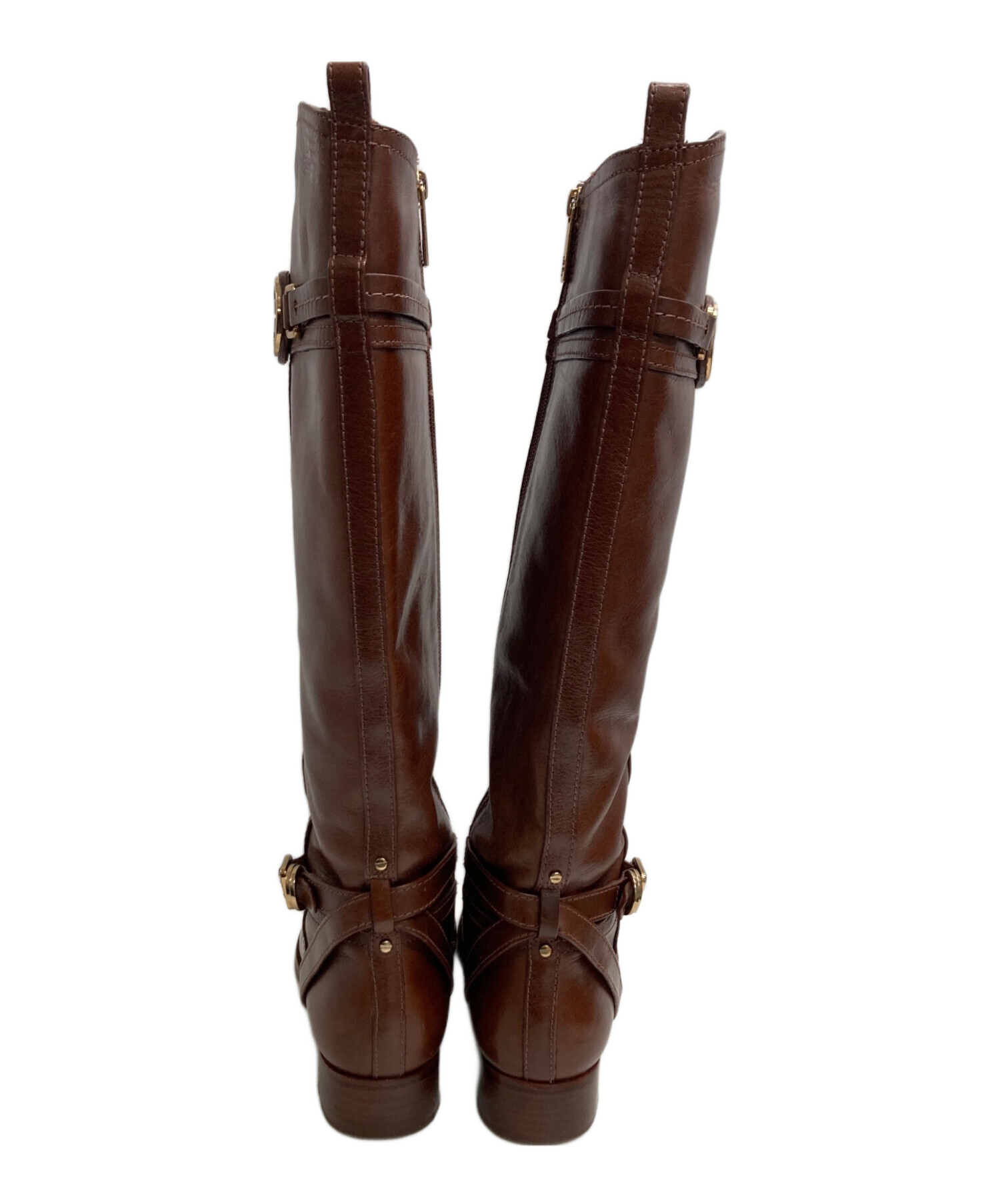 【未使用】トリーバーチ　ロングブーツ　　レザー　ブラウン　22cm 中古・古着通販】TORY BURCH (トリーバーチ) レザーロングブーツ