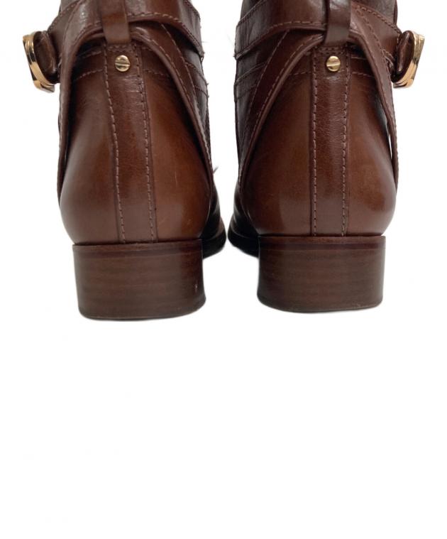 【未使用】トリーバーチ　ロングブーツ　　レザー　ブラウン　22cm 中古・古着通販】TORY BURCH (トリーバーチ) レザーロングブーツ