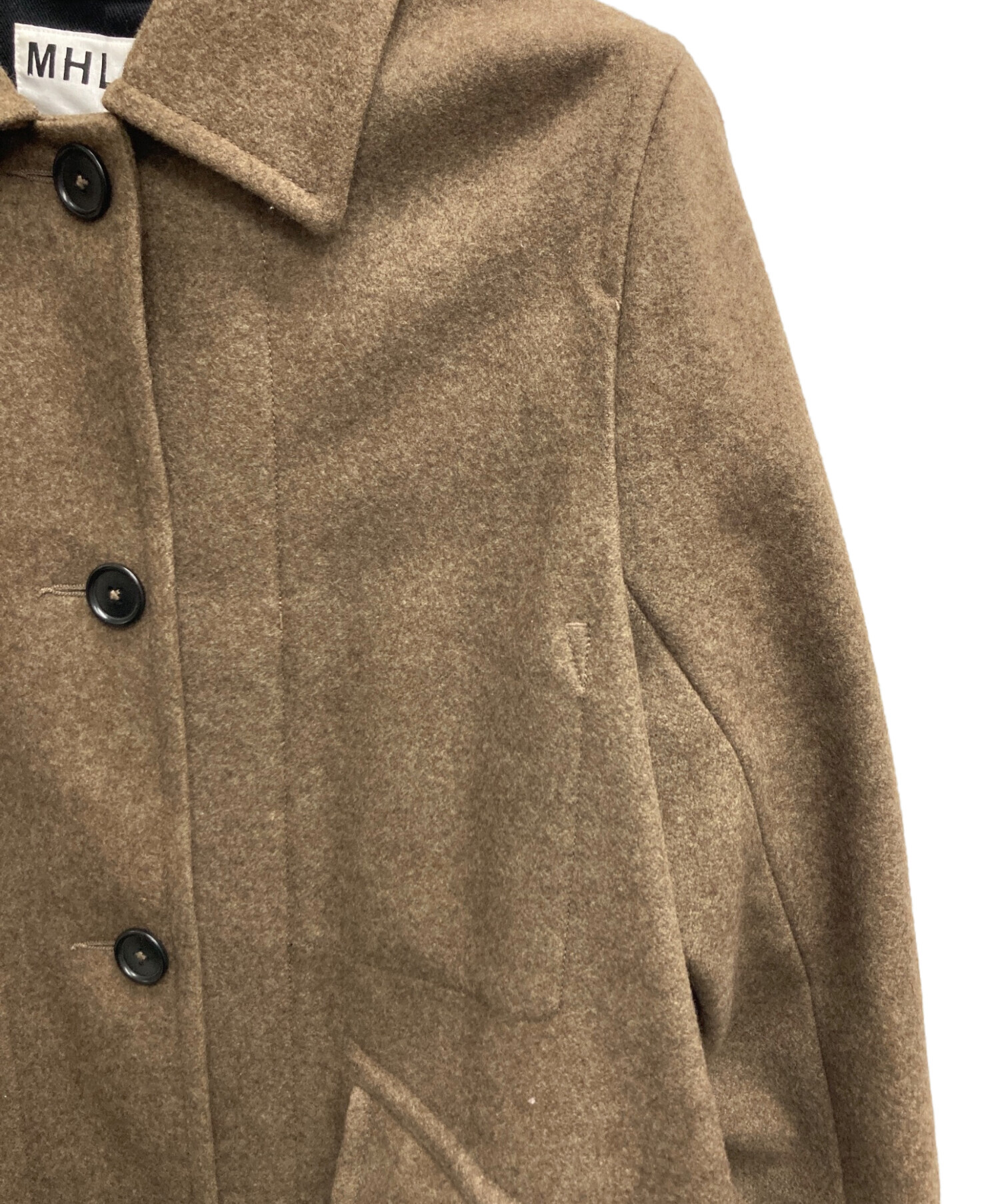 MHL. MELTON フード メルトンコート ウール100% エムエイチエル BASIC WOOL MELTON COAT | MARGARET HOWELL（マーガレット・ハウエル