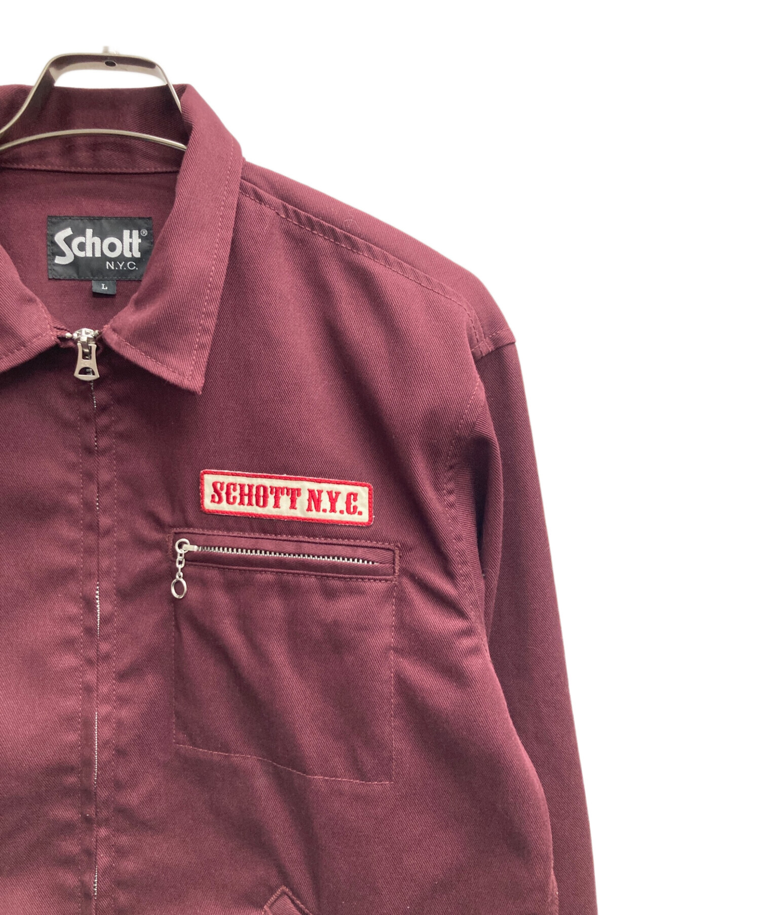 中古・古着通販】Schott (ショット) ワークジャケット レッド サイズ:L