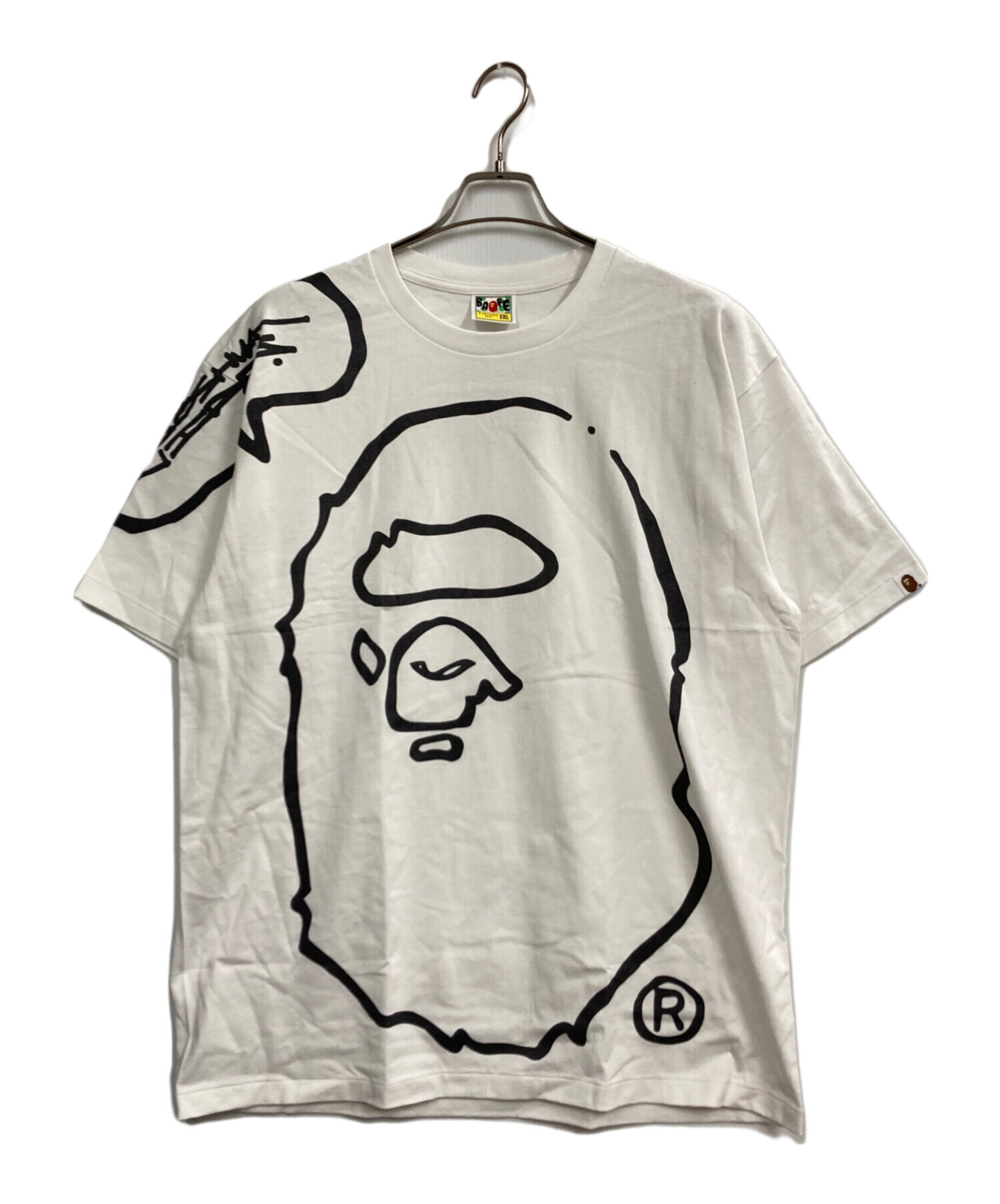 エイプ白Tシャツ 中古・古着通販】A BATHING APE (アベイシングエイプ) プリントTシャツ