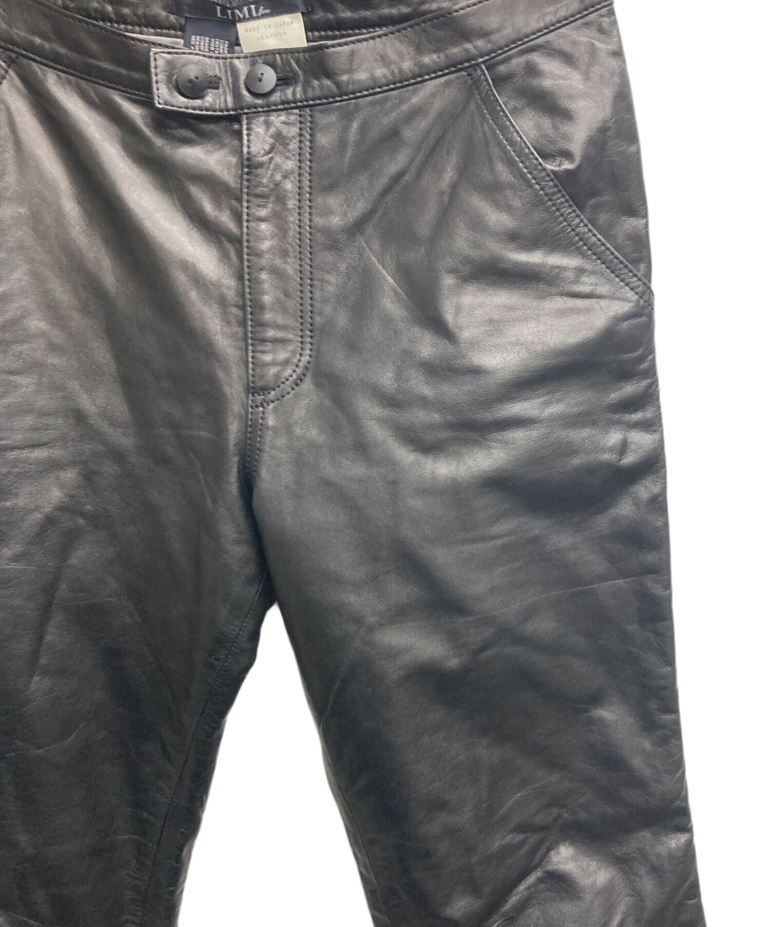 中古・古着通販】LIMI feu (リミフゥ) カウレザーパンツ 63 サイズ