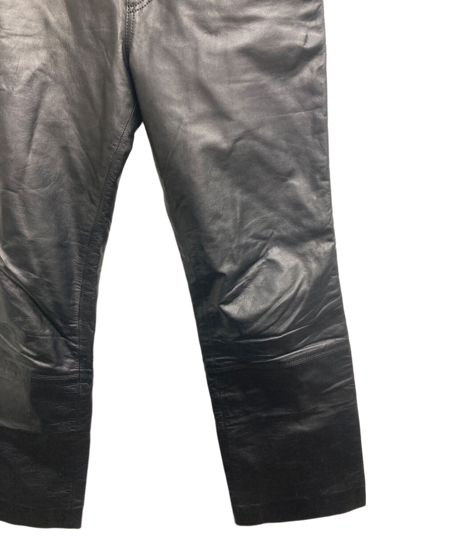 中古・古着通販】LIMI feu (リミフゥ) カウレザーパンツ 63 サイズ