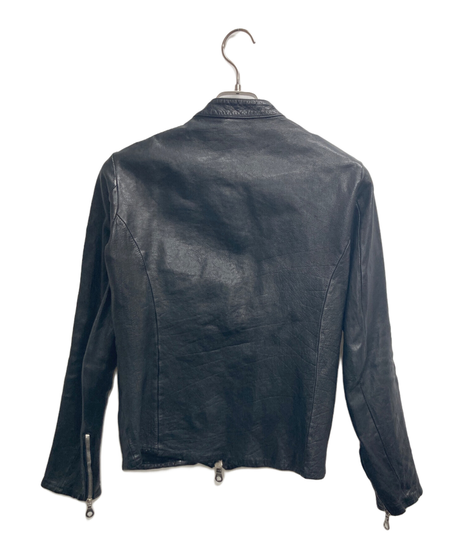 BACKLASH 製品染め イタリアンバッファロー シングルライダース S 黒 BACKLASH 製品染め イタリアンバッファロー シングルライダース S 黒