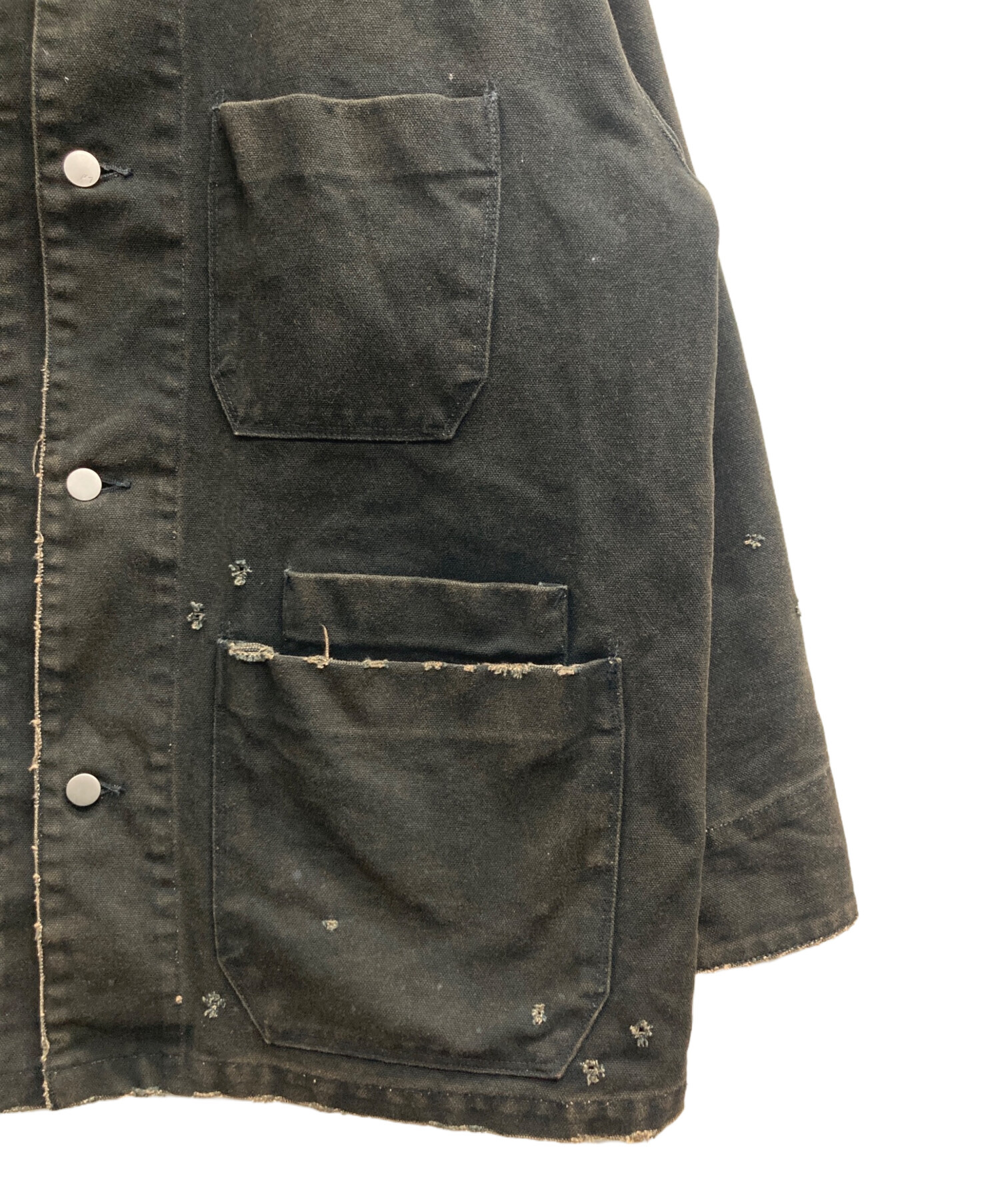 中古・古着通販】ANCELLM (アンセルム) DUCK COVERALL JACKET ブラック