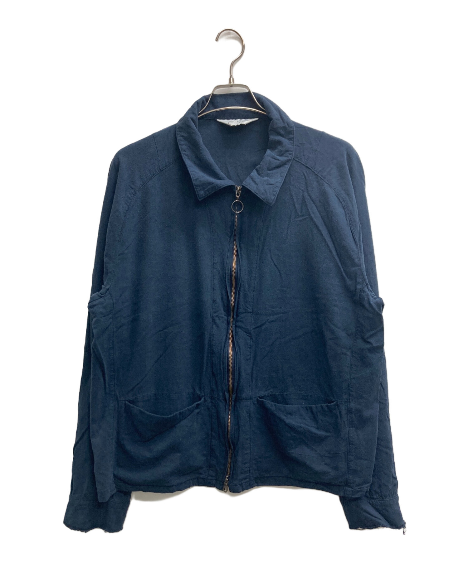 中古・古着通販】ANCELLM (アンセルム) SUEDE SILK JACKET ネイビー