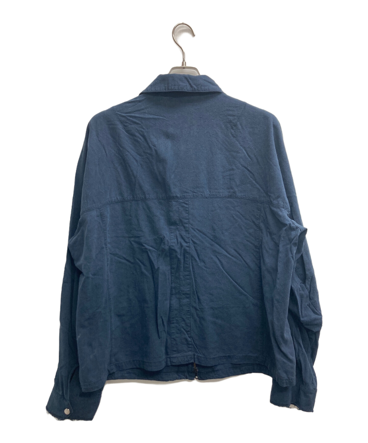 中古・古着通販】ANCELLM (アンセルム) SUEDE SILK JACKET ネイビー