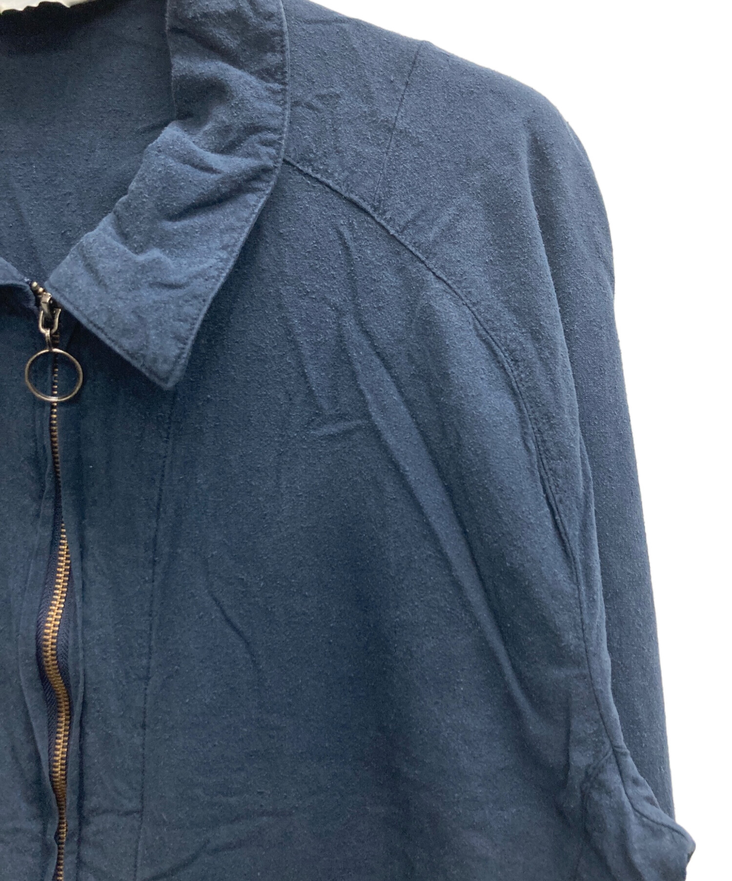 中古・古着通販】ANCELLM (アンセルム) SUEDE SILK JACKET ネイビー