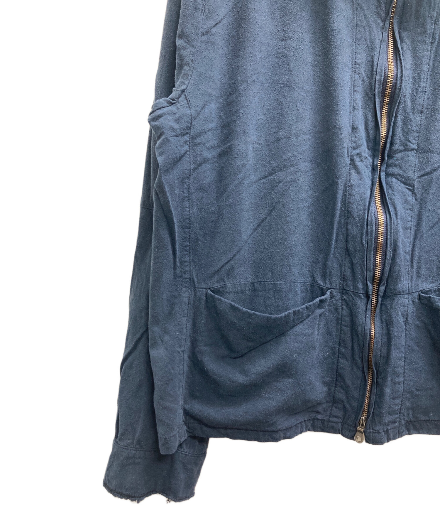中古・古着通販】ANCELLM (アンセルム) SUEDE SILK JACKET ネイビー