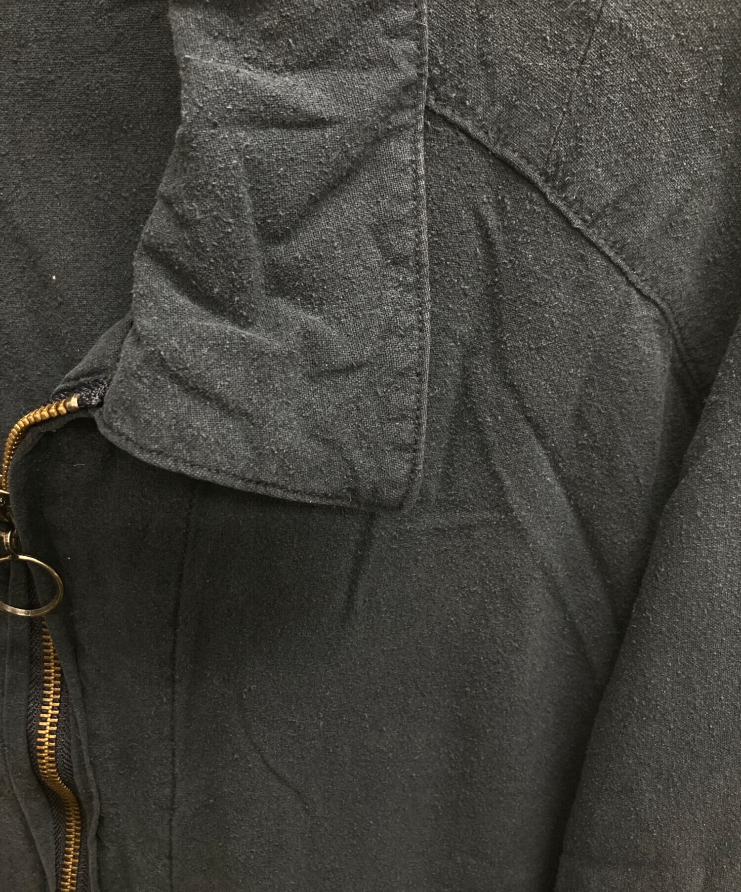中古・古着通販】ANCELLM (アンセルム) SUEDE SILK JACKET ネイビー