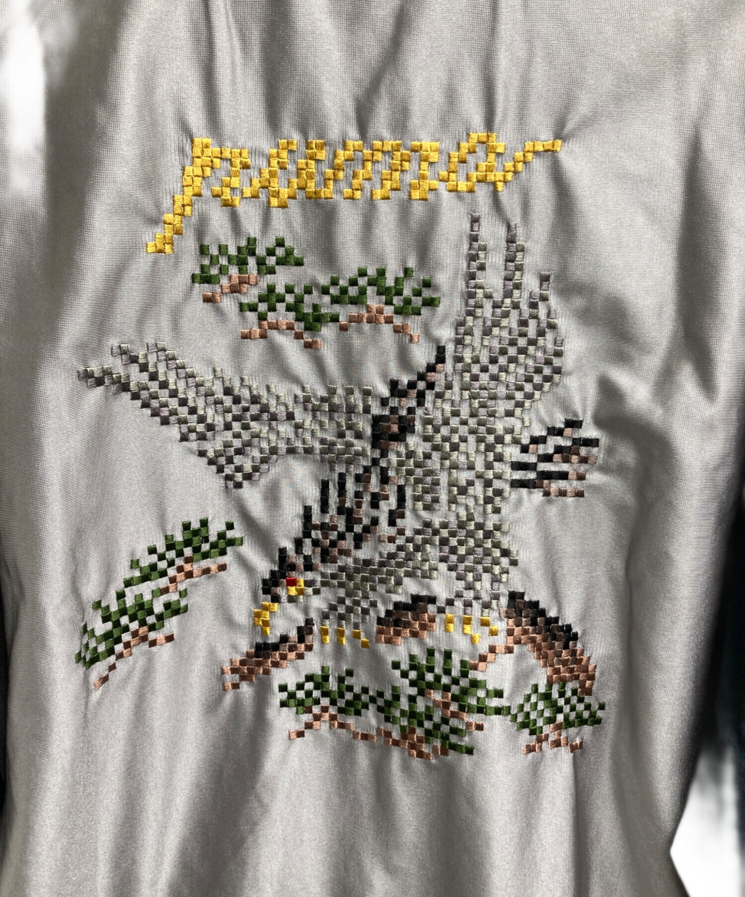 中古・古着通販】PUMA (プーマ) ドット刺繍スカジャン グレー サイズ:L