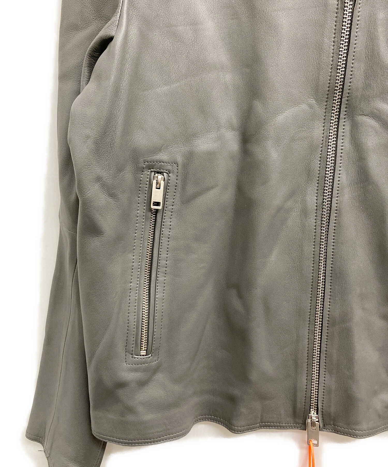 中古・古着通販】DIESEL (ディーゼル) L-KORN レザージャケット グレー