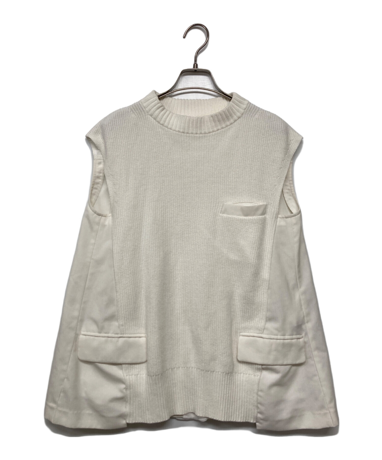 中古・古着通販】sacai (サカイ) バックプリーツニット ホワイト