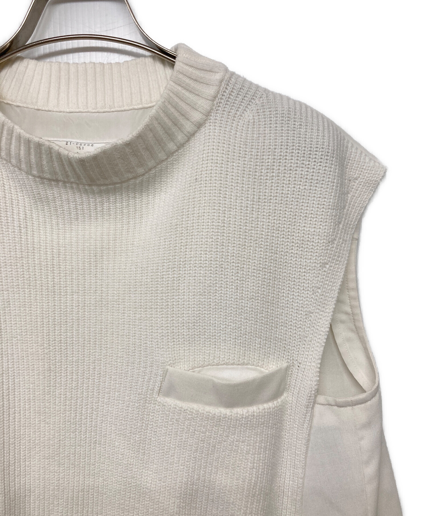 中古・古着通販】sacai (サカイ) バックプリーツニット ホワイト