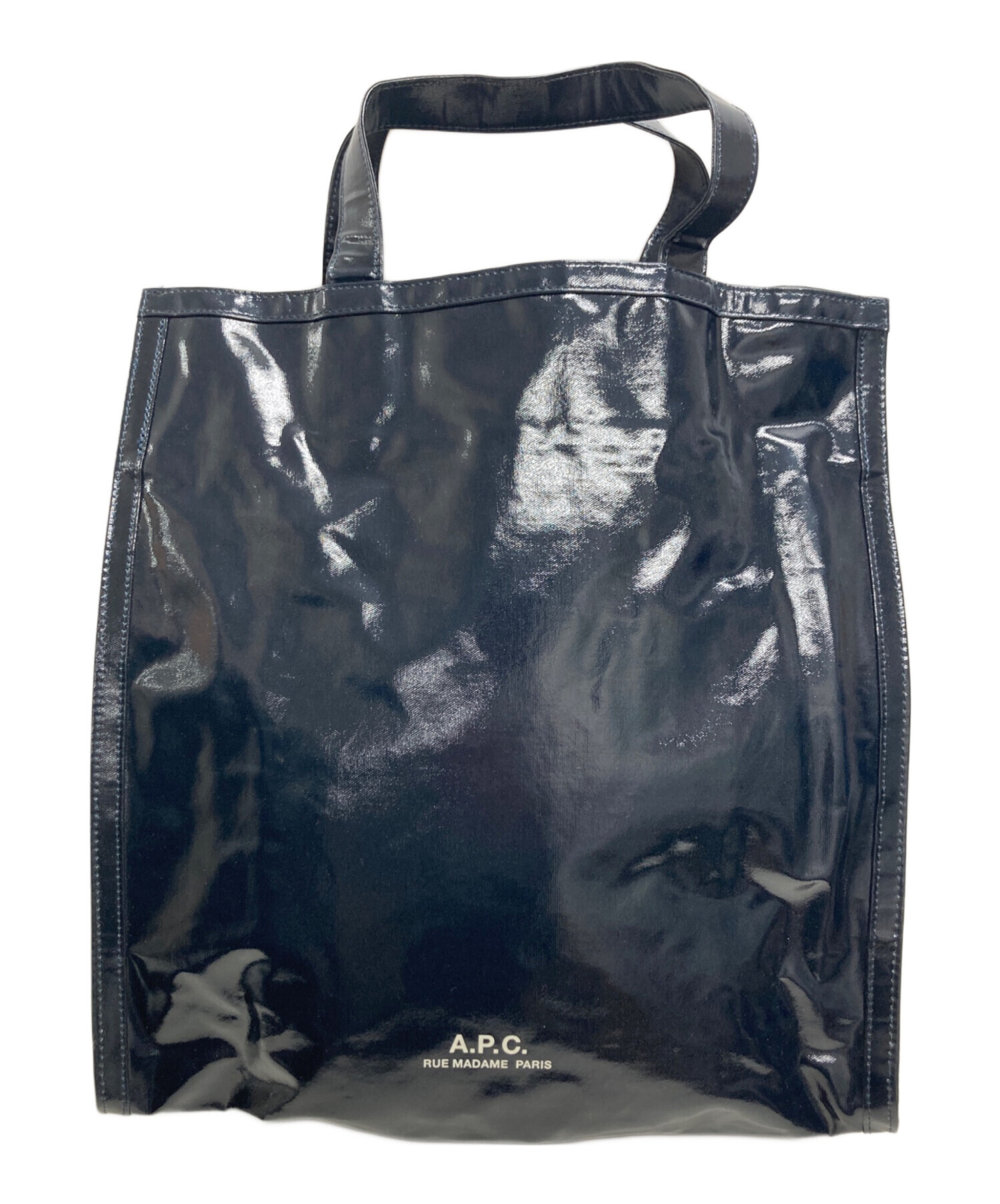 中古・古着通販】A.P.C. (アーペーセー) エナメル2WAYバッグ ネイビー 