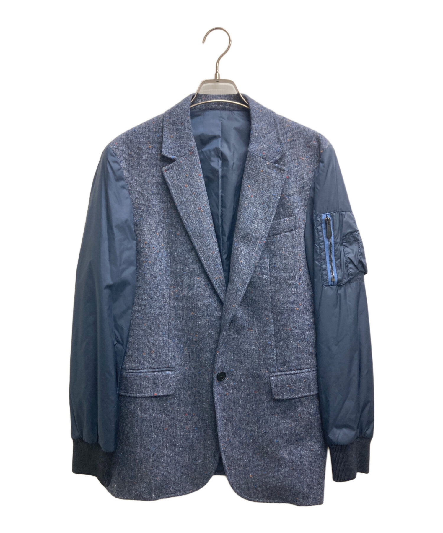 【新品】タグ付き TRUSSARDI トラサルディ 高級スリーピーススーツ 46 中古・古着通販】TRUSSARDI (トラサルディ) 袖切替ジャケット ネイビー