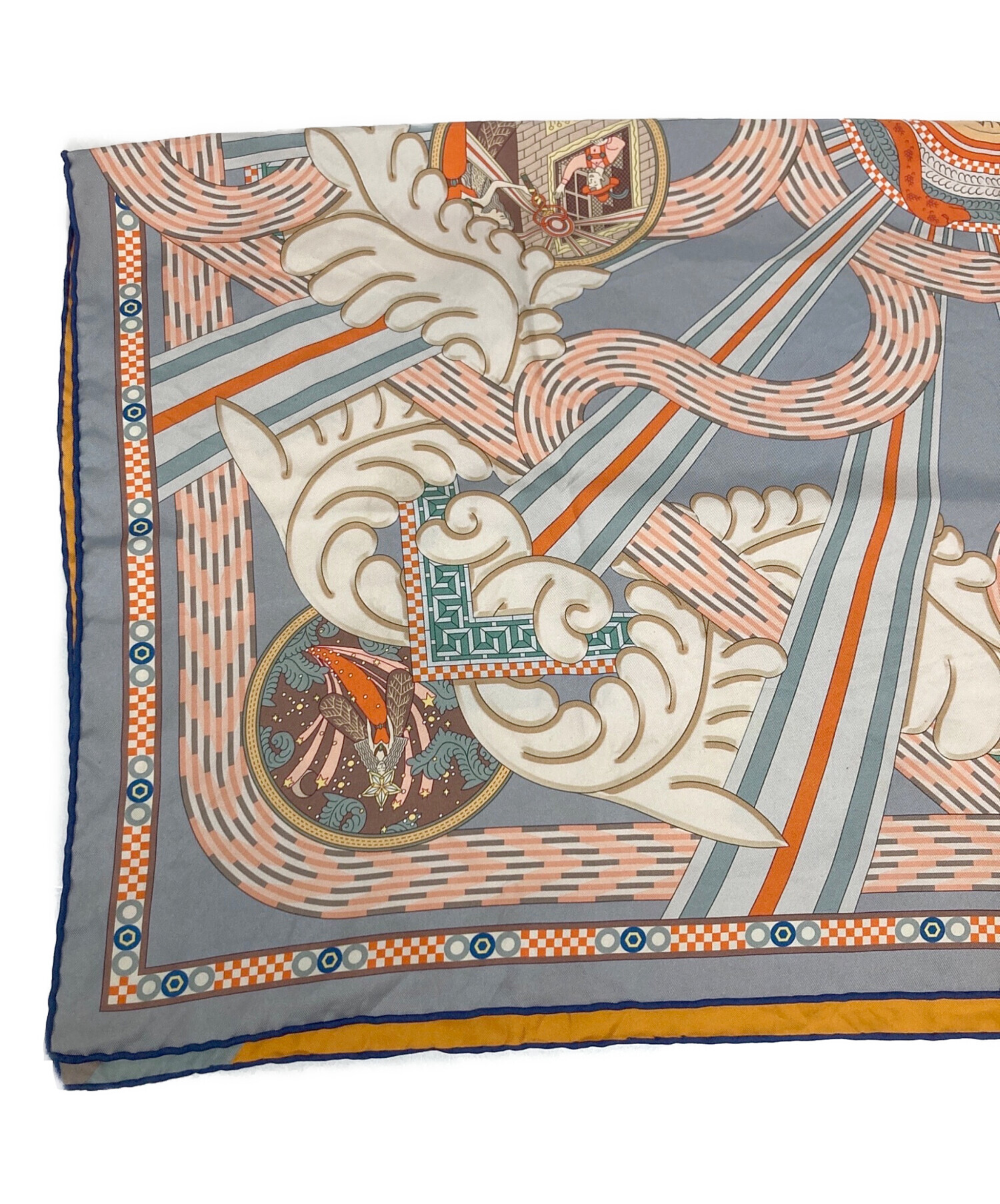 中古・古着通販】HERMES (エルメス) カレ90 ダブルフェイス たいまつの