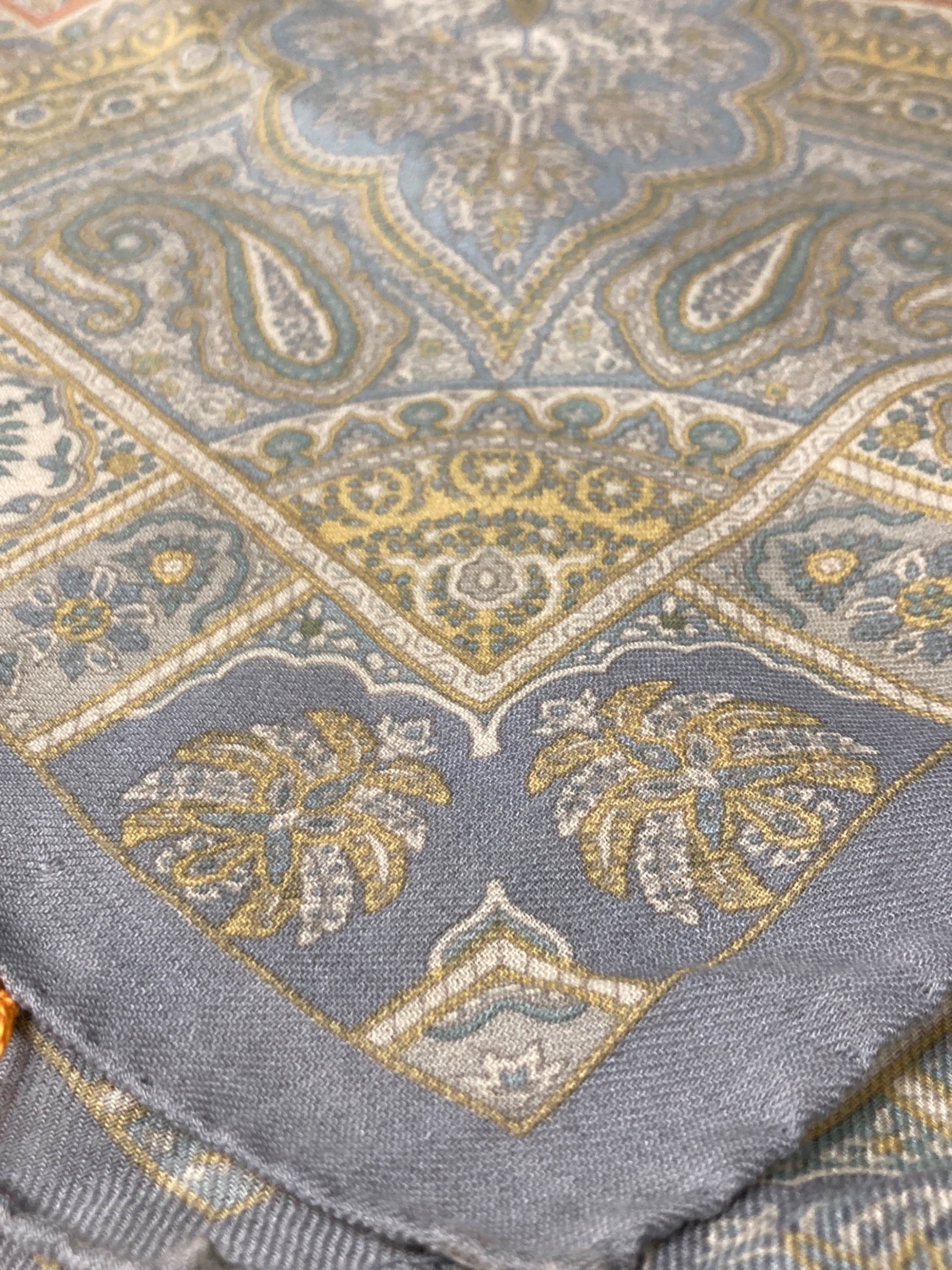 中古・古着通販】ETRO (エトロ) ウールシルクペイズリー柄大判ストール