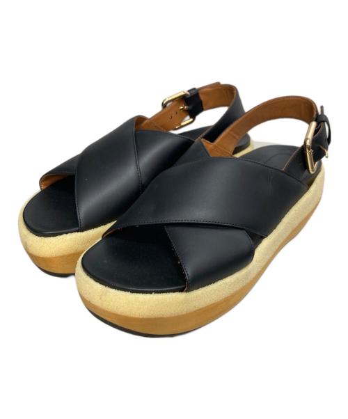 中古・古着通販】MARNI (マルニ) クロスストラップ ウェッジソール