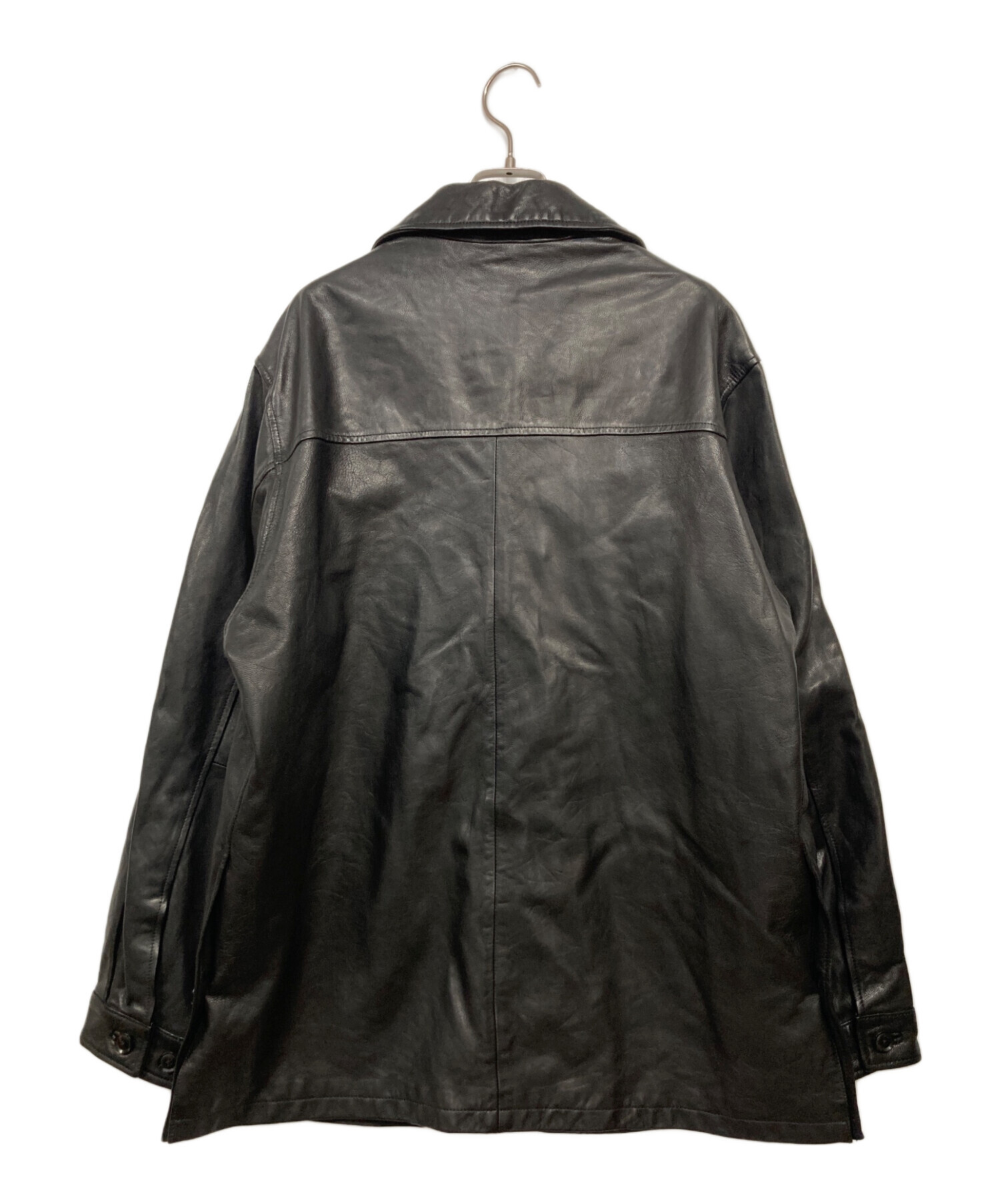 中古・古着通販】YOKE (ヨーク) Goat Leather Car Coat ブラック