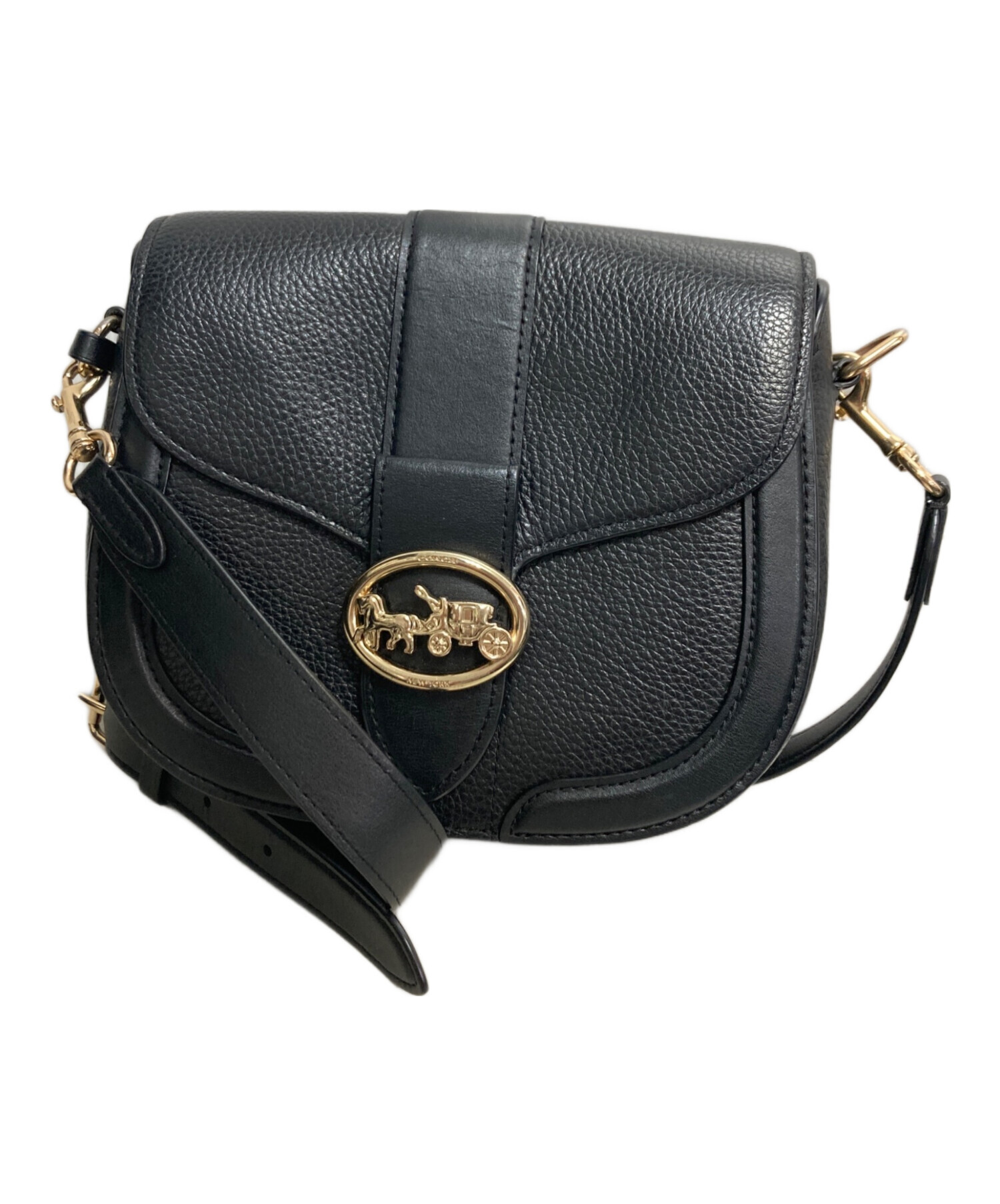 中古・古着通販】COACH (コーチ) ジョージーサドルバッグ ブラック