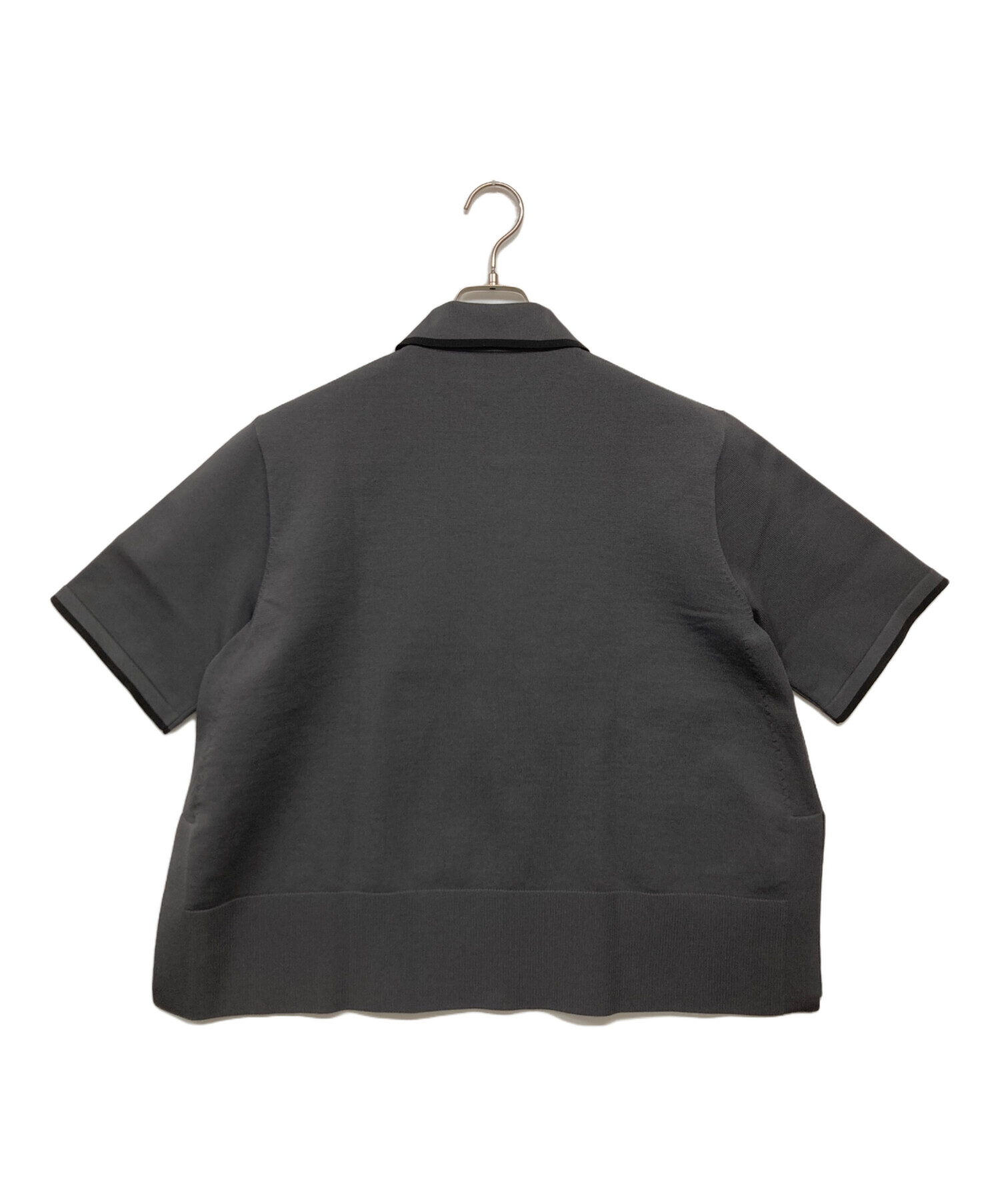 ユナイテッドアローズ　ブラックフリル付き半袖　ニットポロシャツ 中古・古着通販】UNITED ARROWS TOKYO (ユナイテッドアローズ