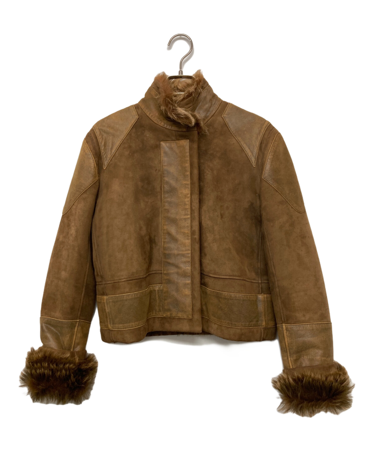 中古・古着通販】LOEWE (ロエベ) ムートンジャケット ブラウン サイズ